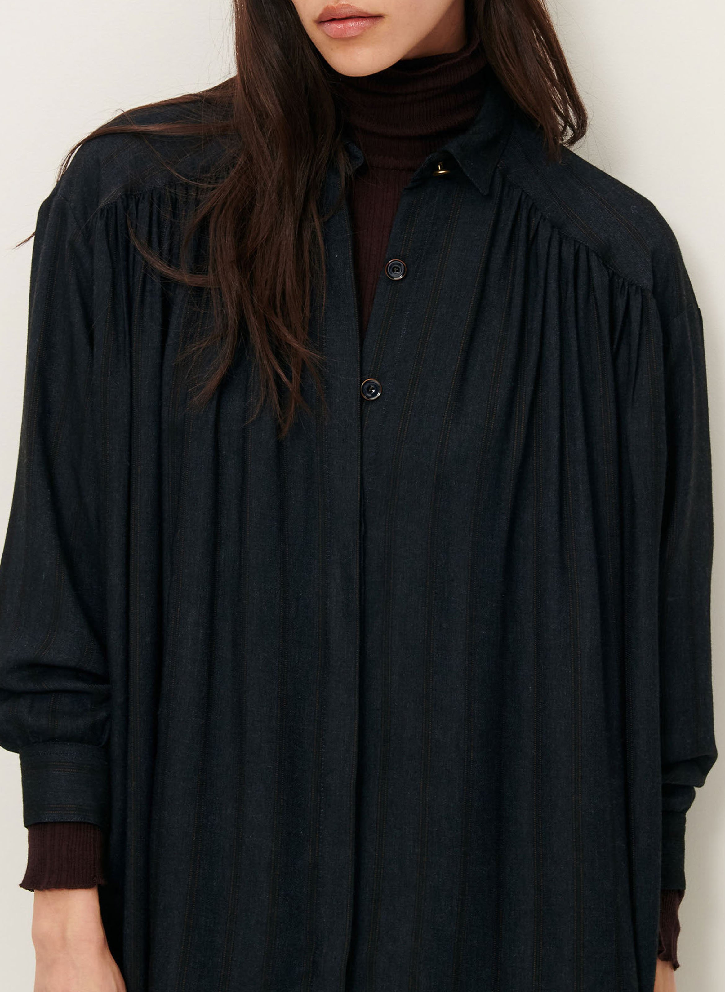 Robe chemisier froncée courte licali SESSUN Gris