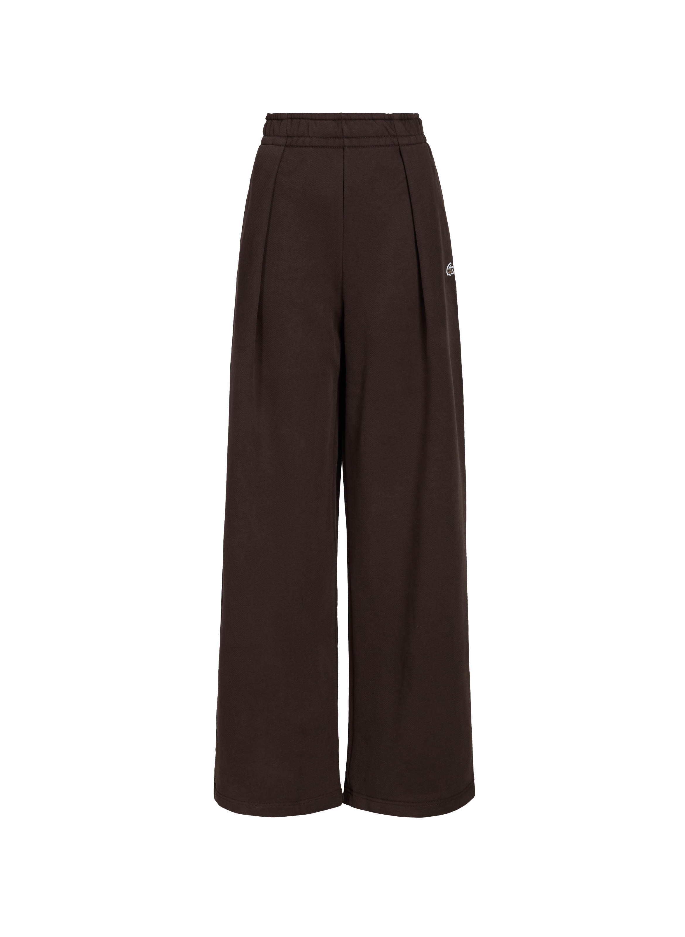 LACOSTE Wide fleece sweatpants Brown