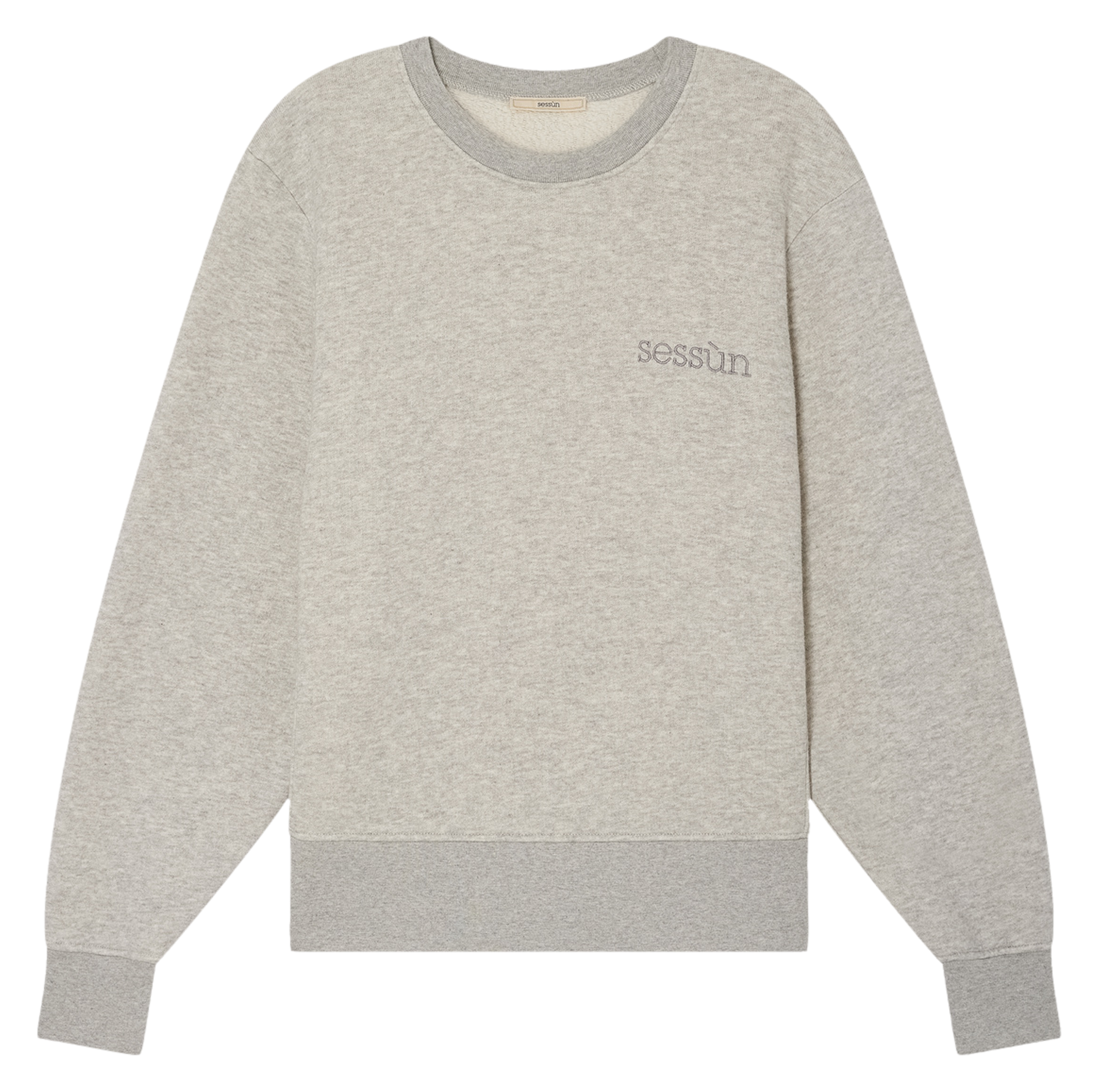 Sweat col rond en coton mélangé chill SESSUN Gris