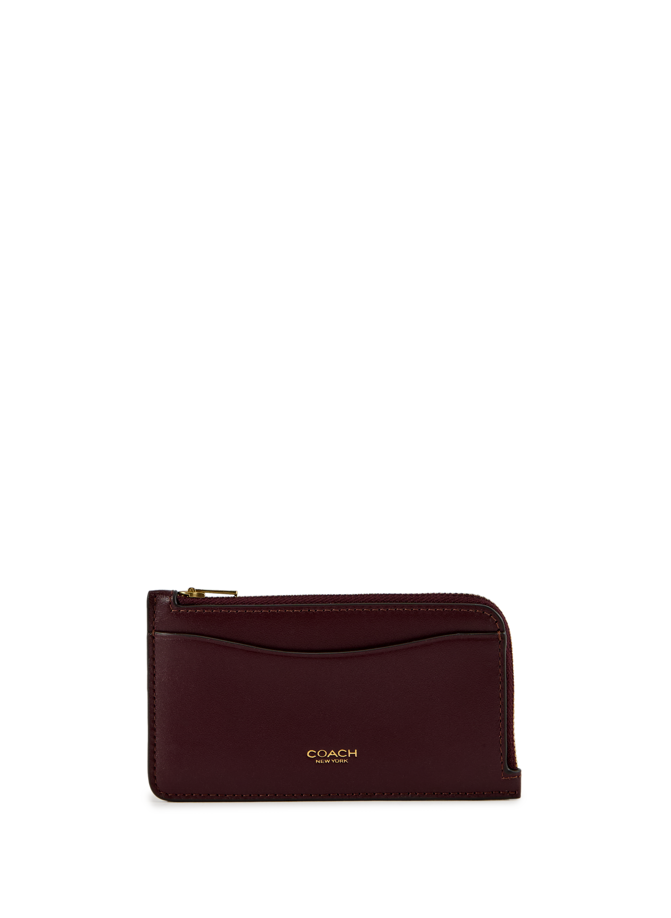 COACH New York Color Block Zip Card Holder Red