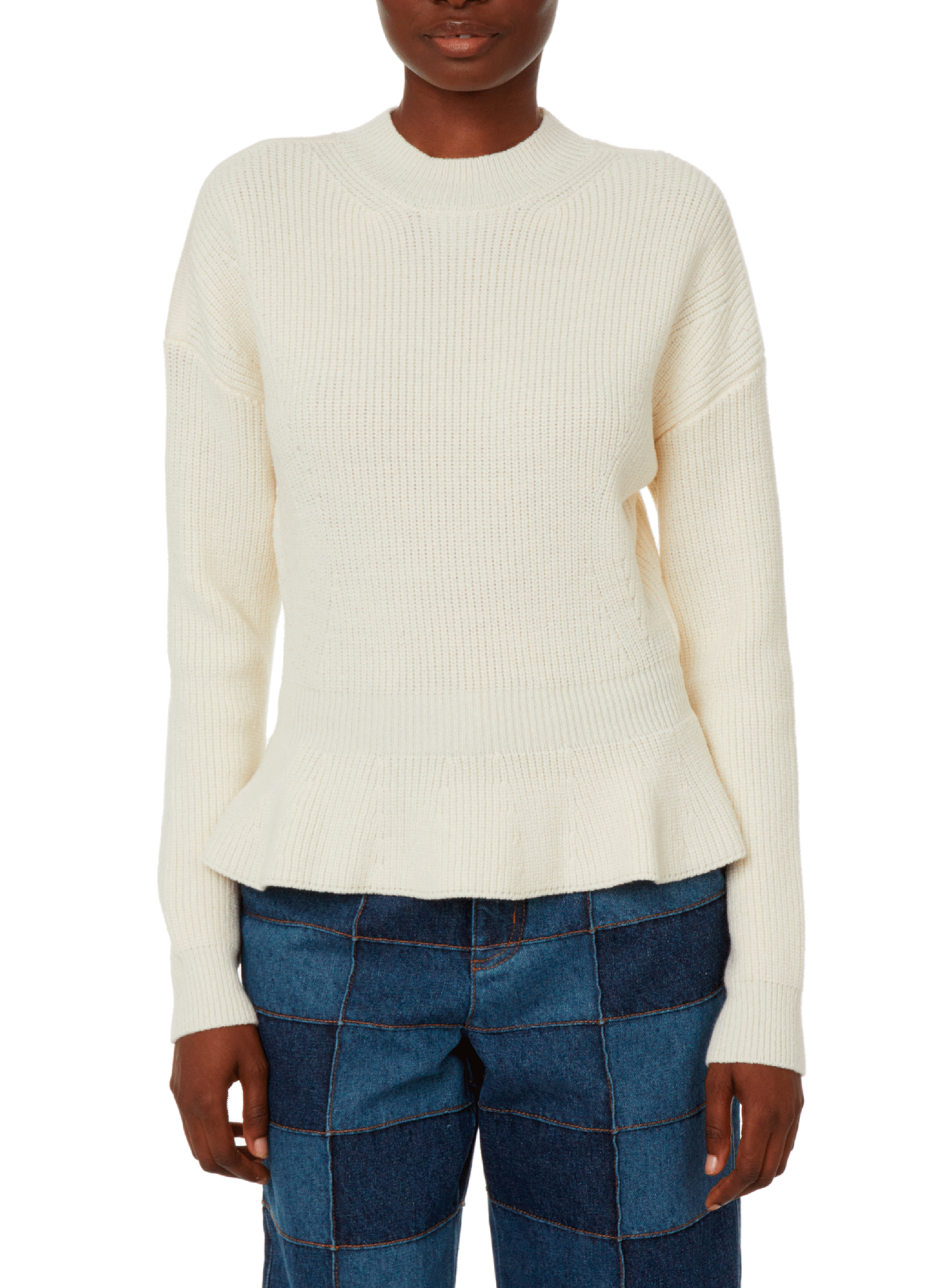 CHLOÉ Pull cintré en laine Beige