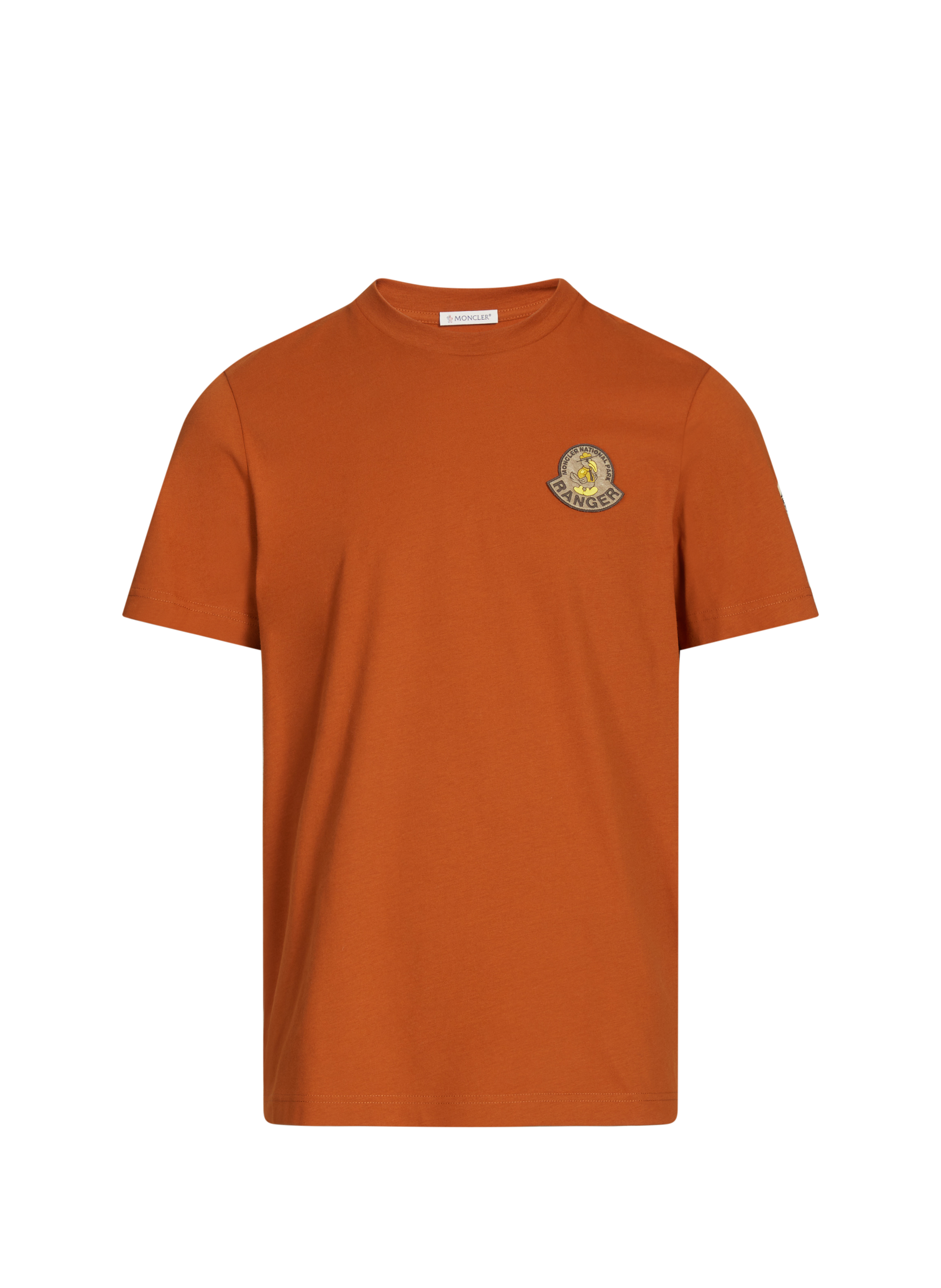 MONCLER Cotton round-neck T-shirt Orange
