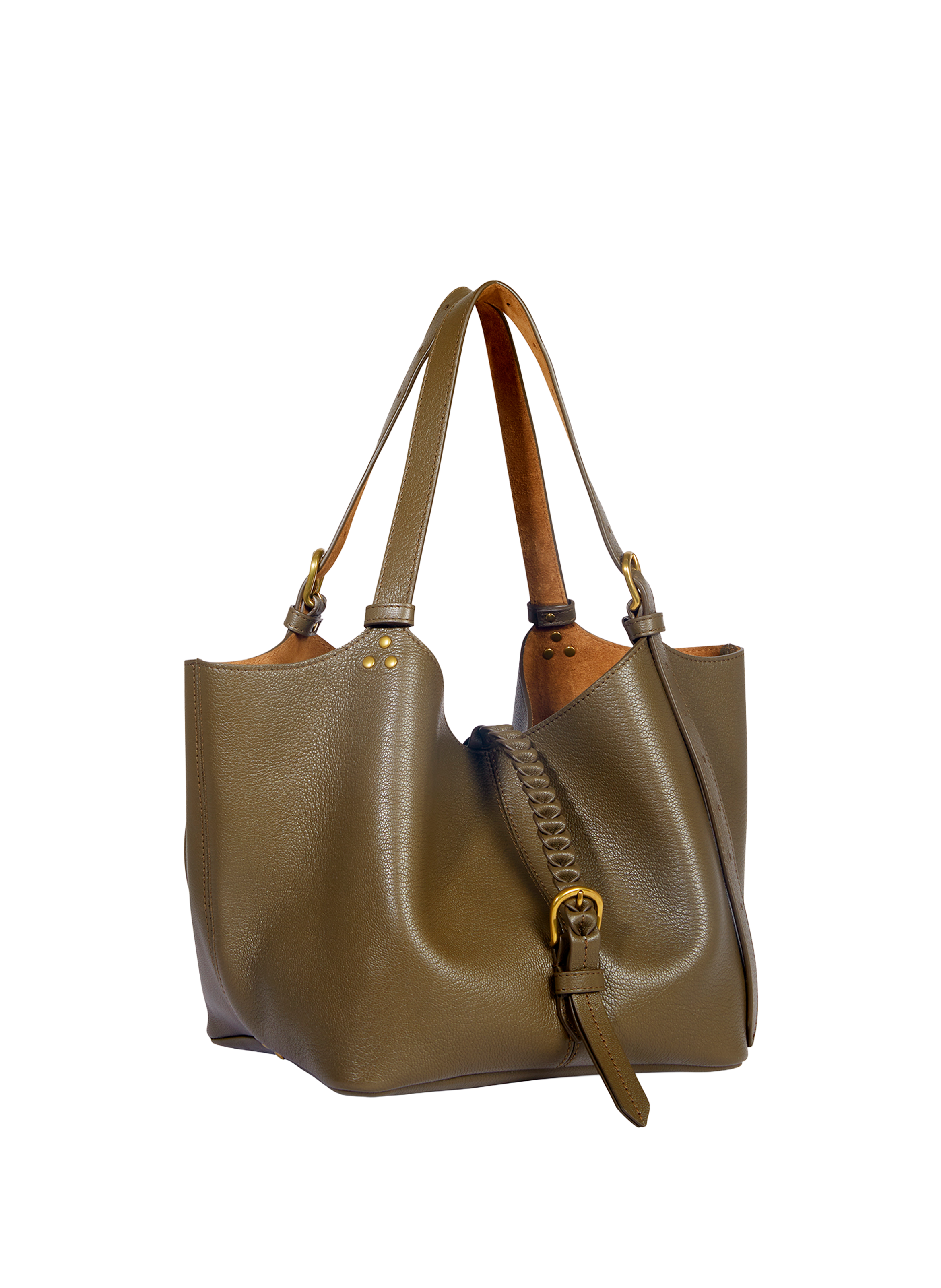 Sac cabas Joseph en cuir de veau JÉRÔME DREYFUSS Kaki