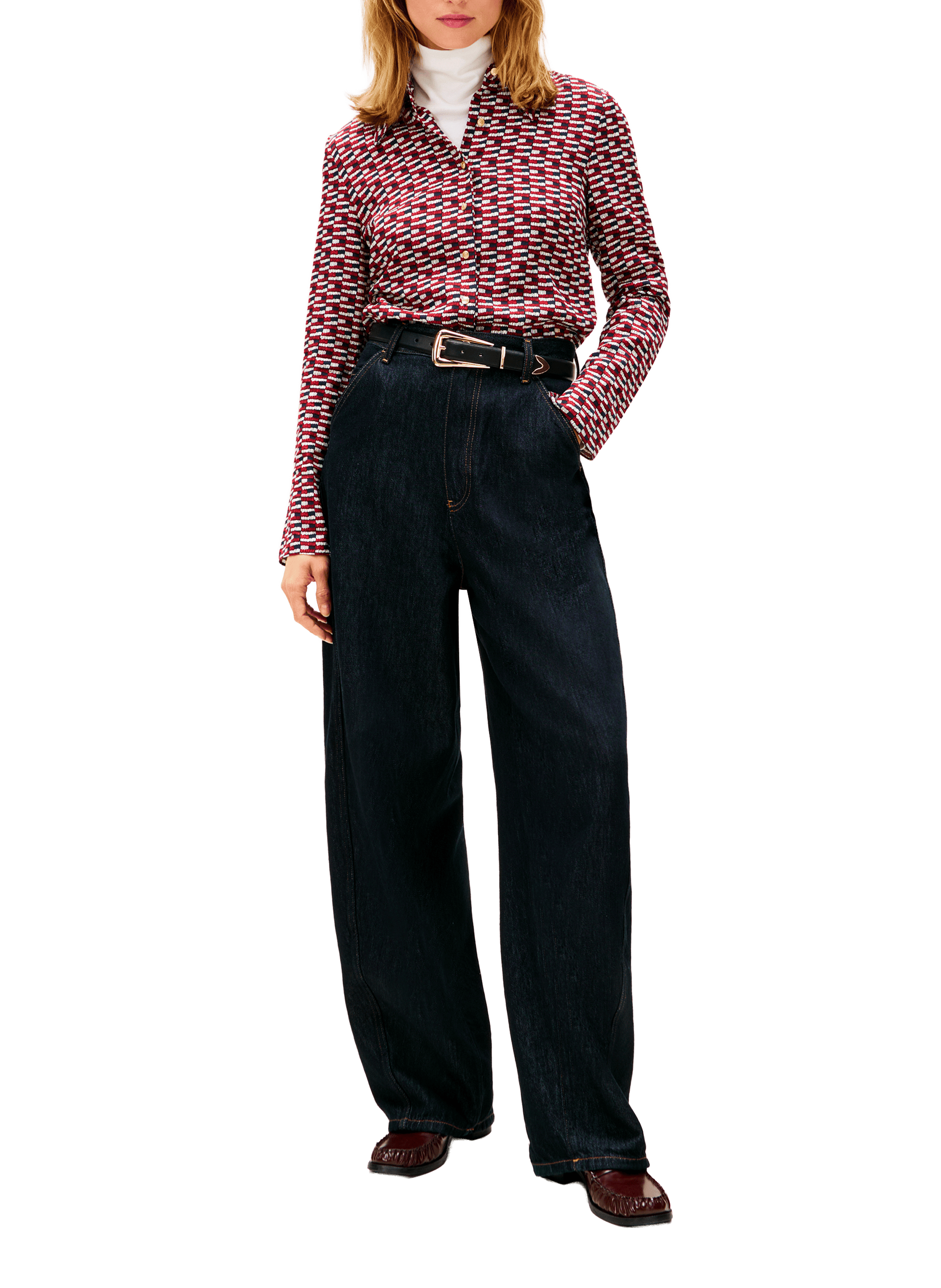 Chemise imprimée à manches longues TOMMY HILFIGER Bleu