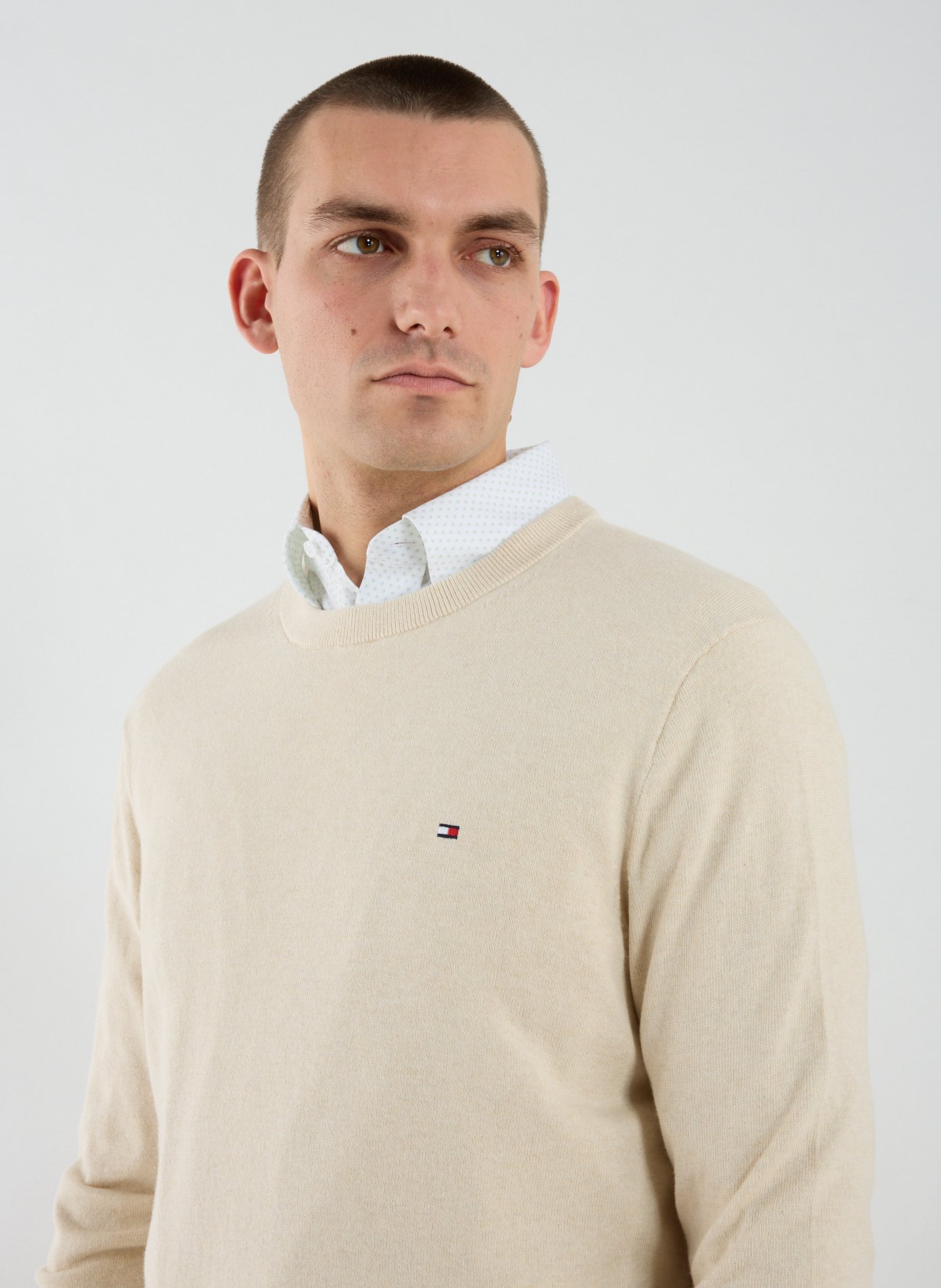Cotton cable knit jumper TOMMY HILFIGER Beige