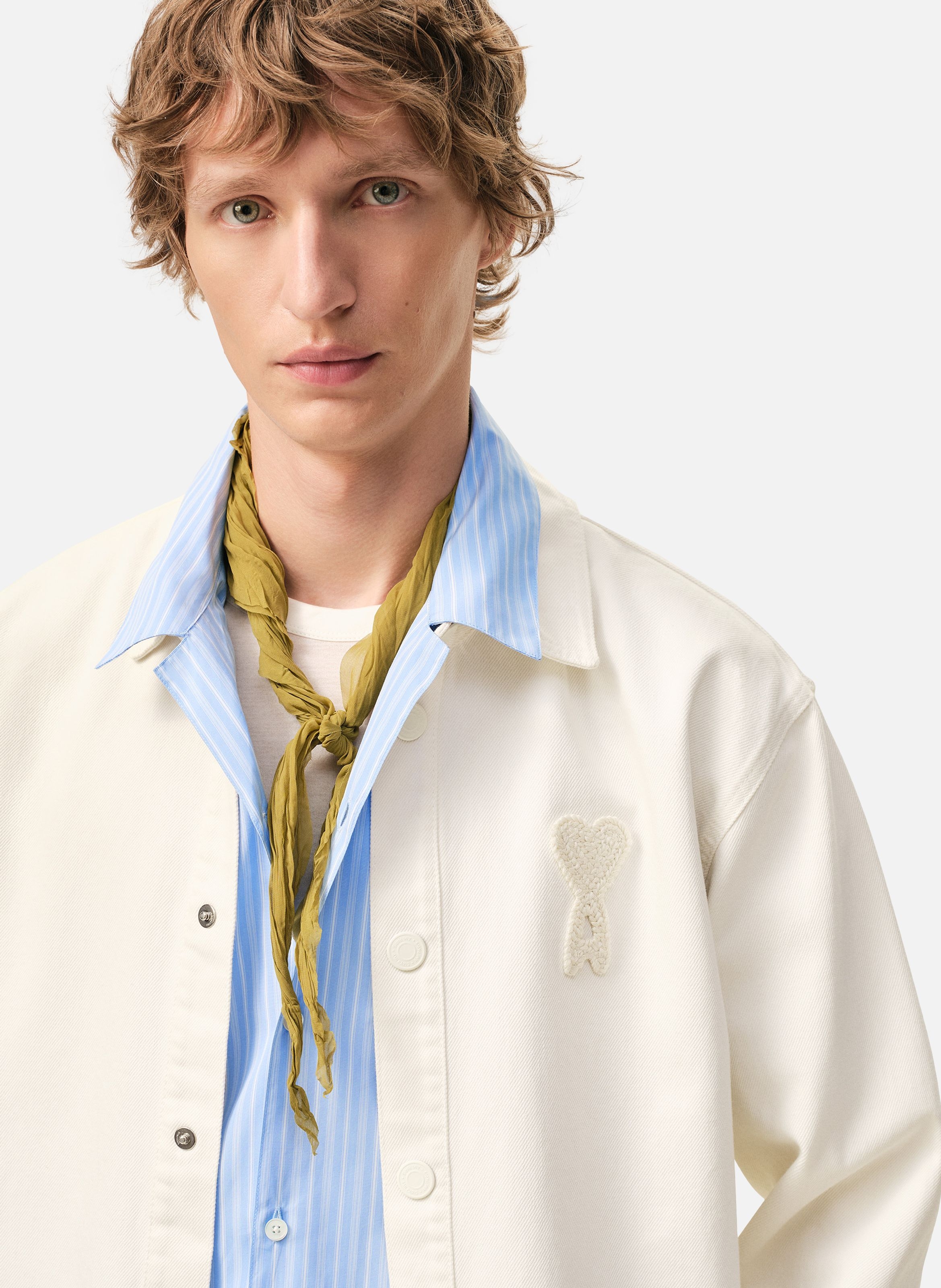 Surchemise ami de coeur en crochet unisexe en coton AMI PARIS Blanc