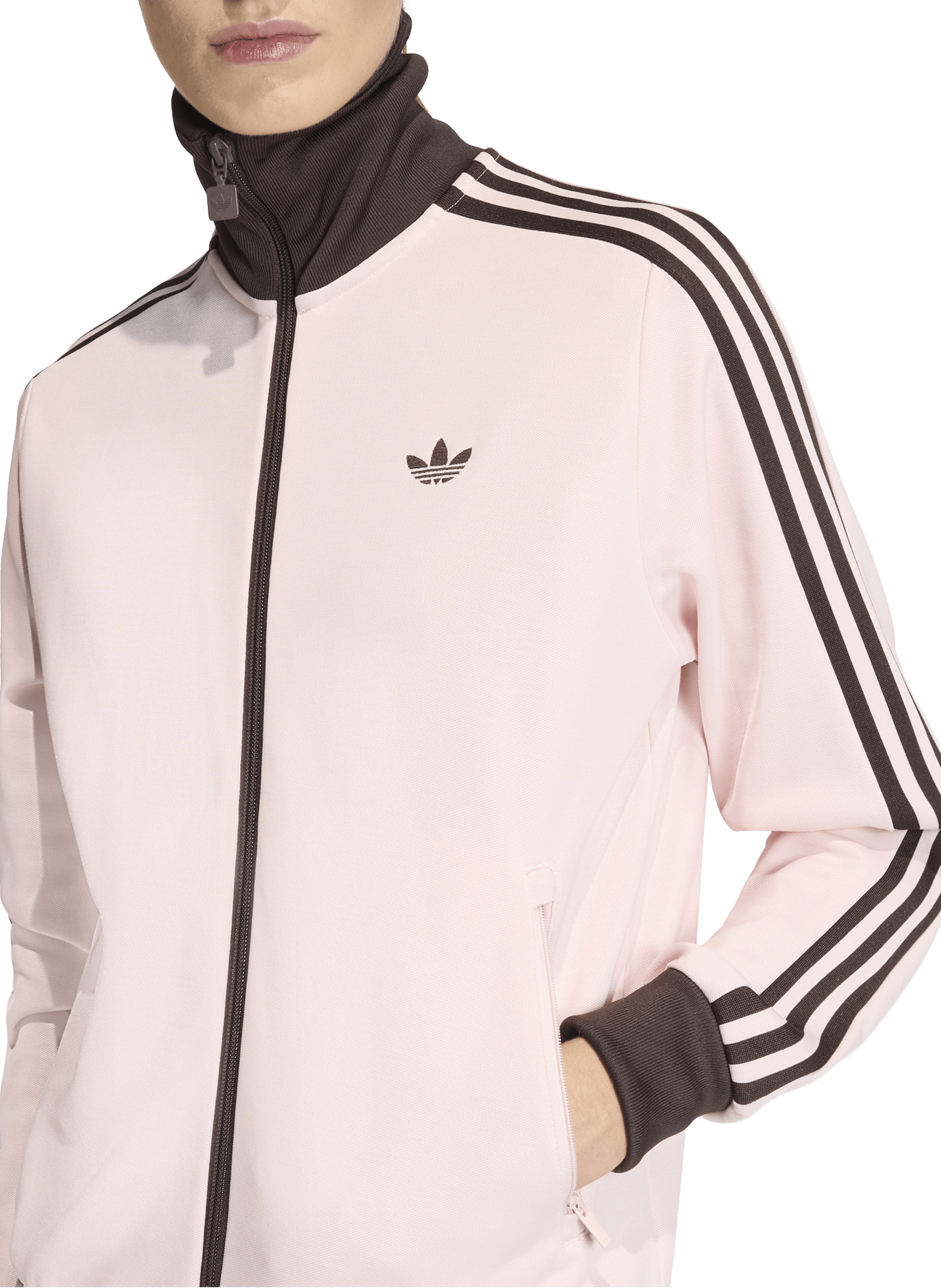 Zip-up track jacket with logo ADIDAS Pink