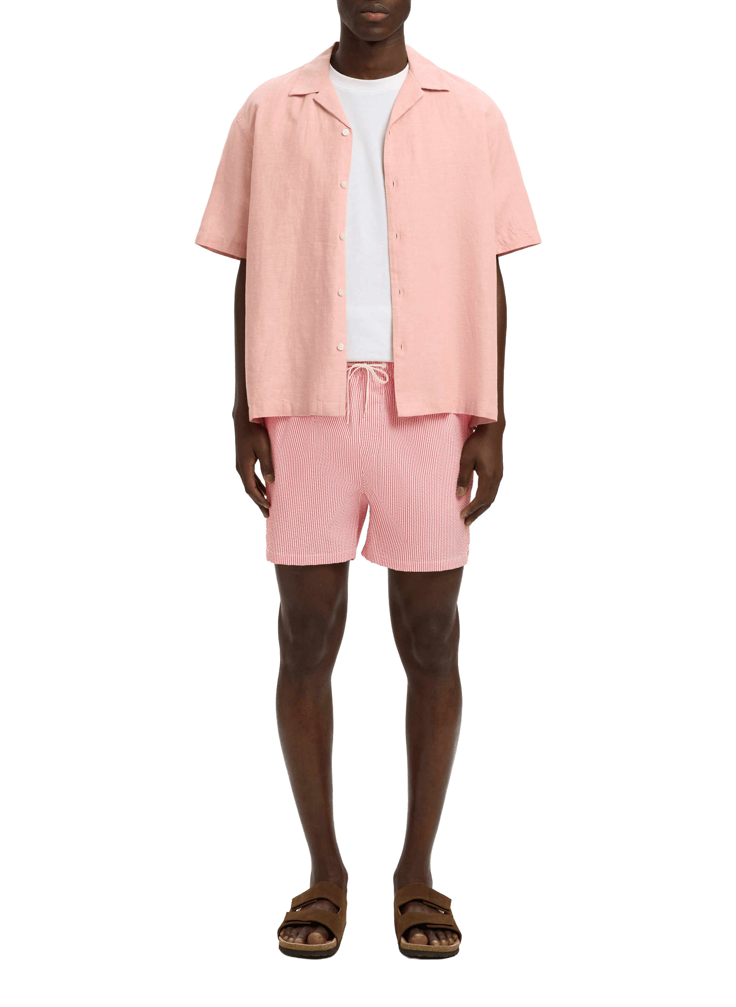 Striped swim shorts SELECTED Pink