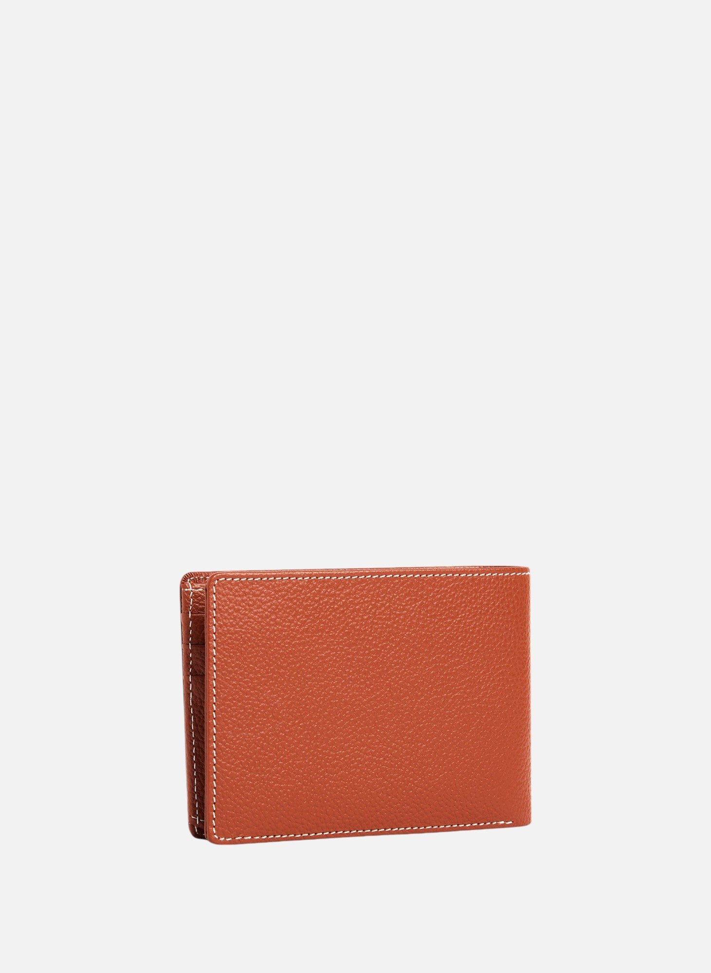 Portefeuille à rabat 2 volets emile en cuir grainé LE TANNEUR Marron