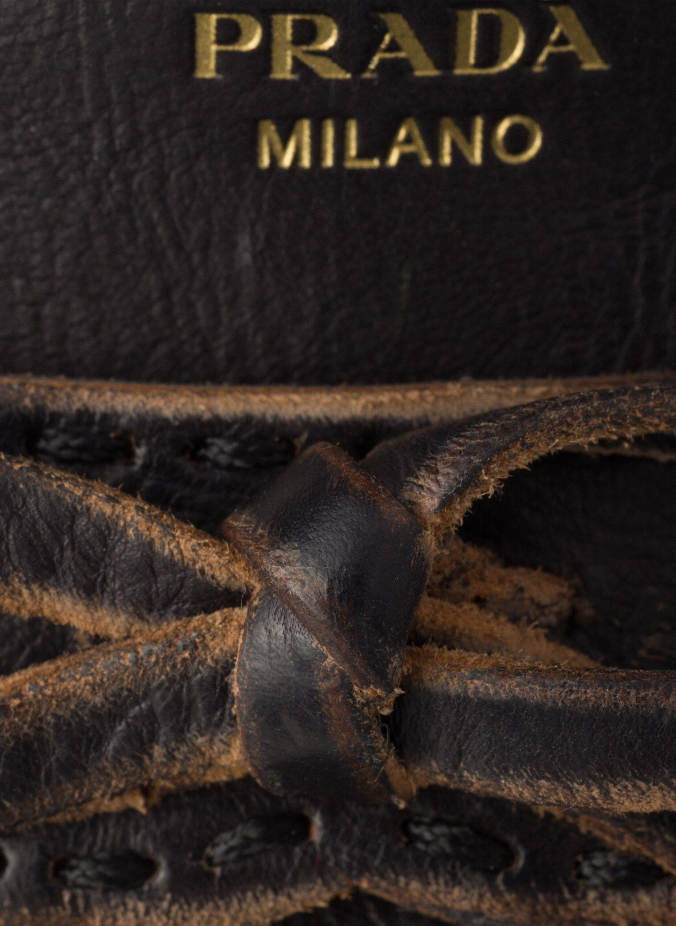 Escarpins à bride arrière en cuir PRADA Noir