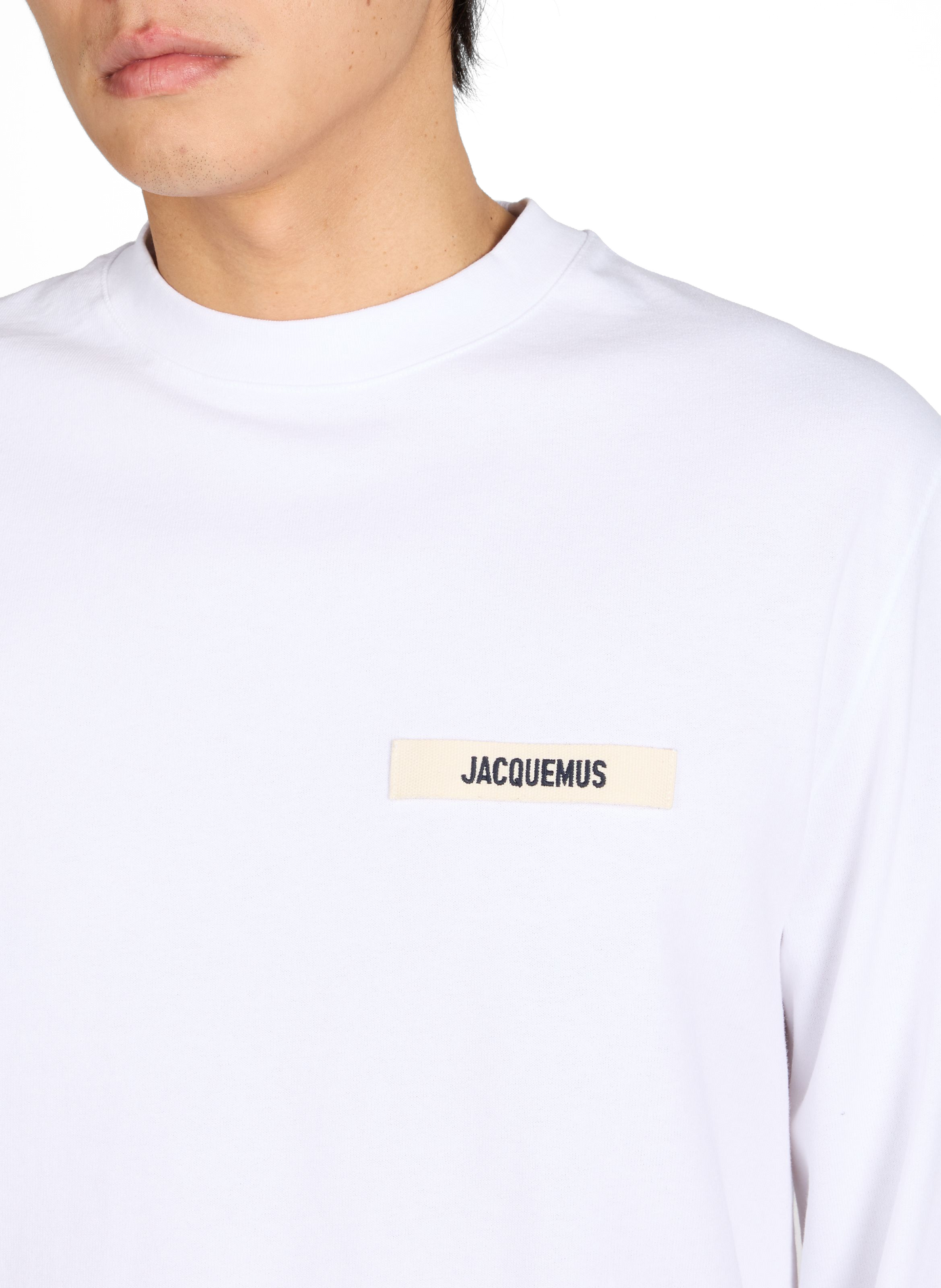 T-shirt manches longues Gros Grain en coton JACQUEMUS Blanc