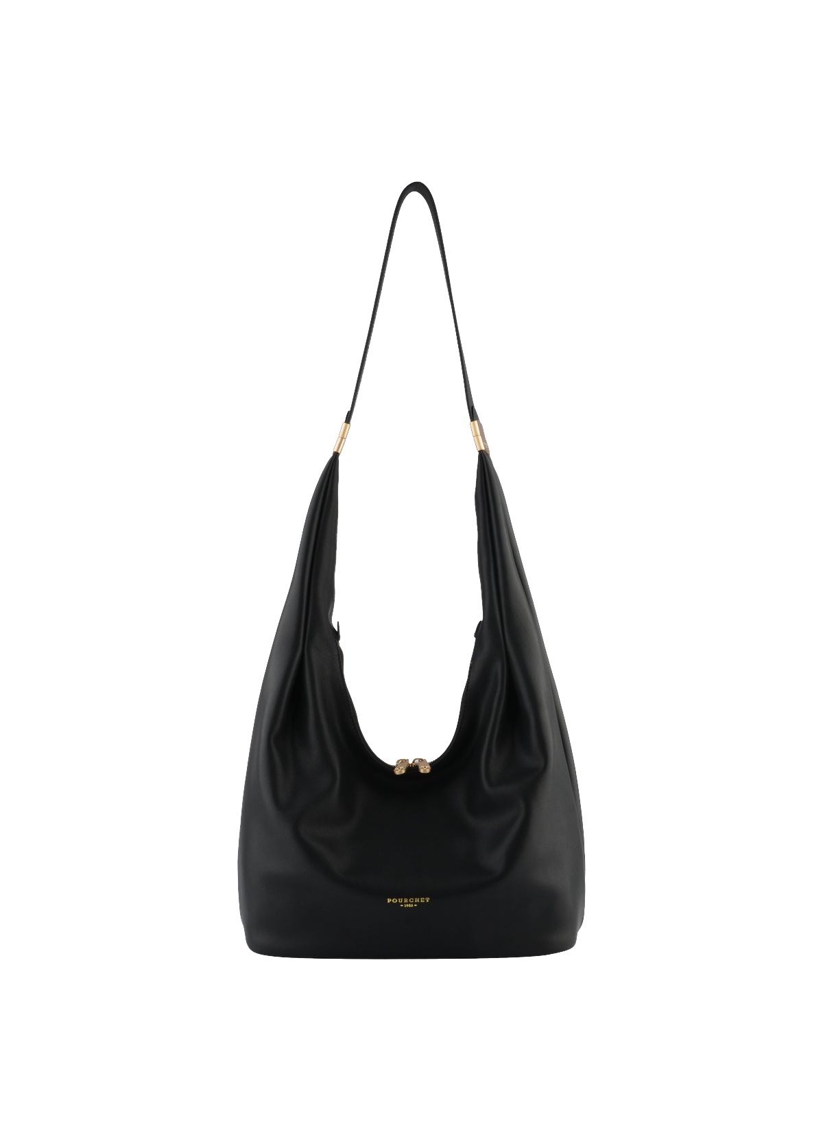 Arche | sac besace hobo en cuir de vachette POURCHET Noir