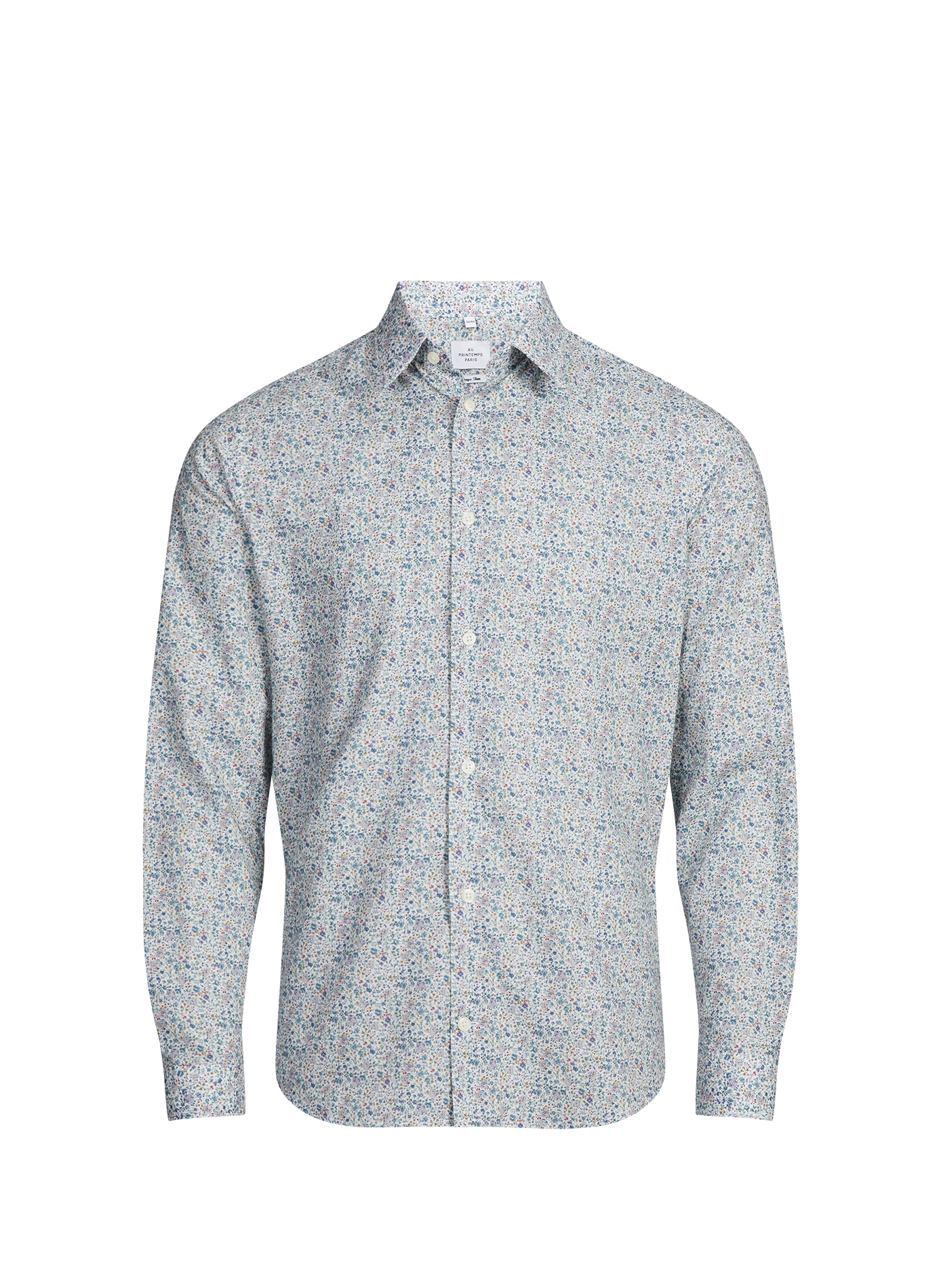 Chemise slim Hopico-S à motif en coton AU PRINTEMPS PARIS Bleu