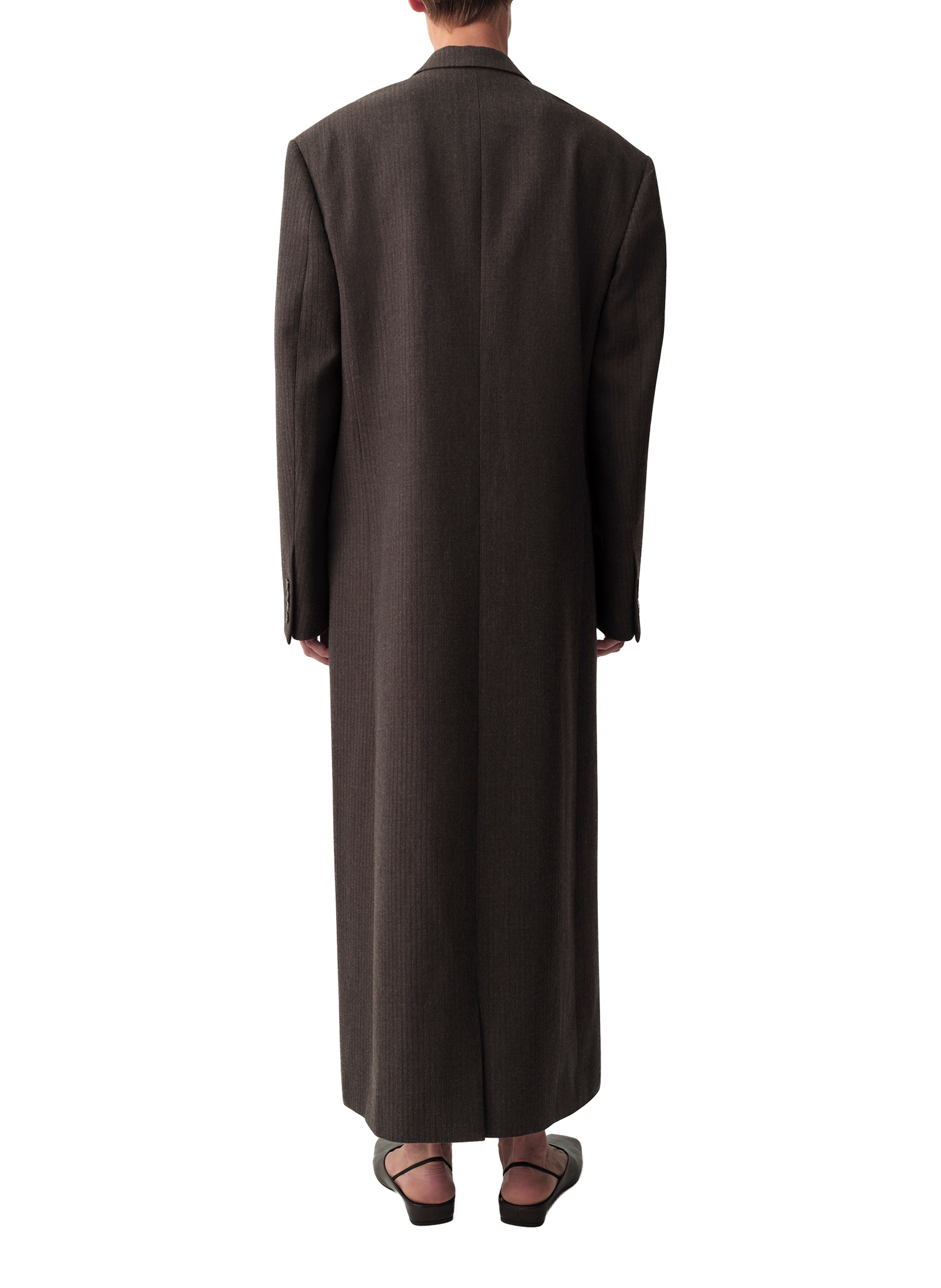 Manteau long en laine Calvin Klein Collection Marron