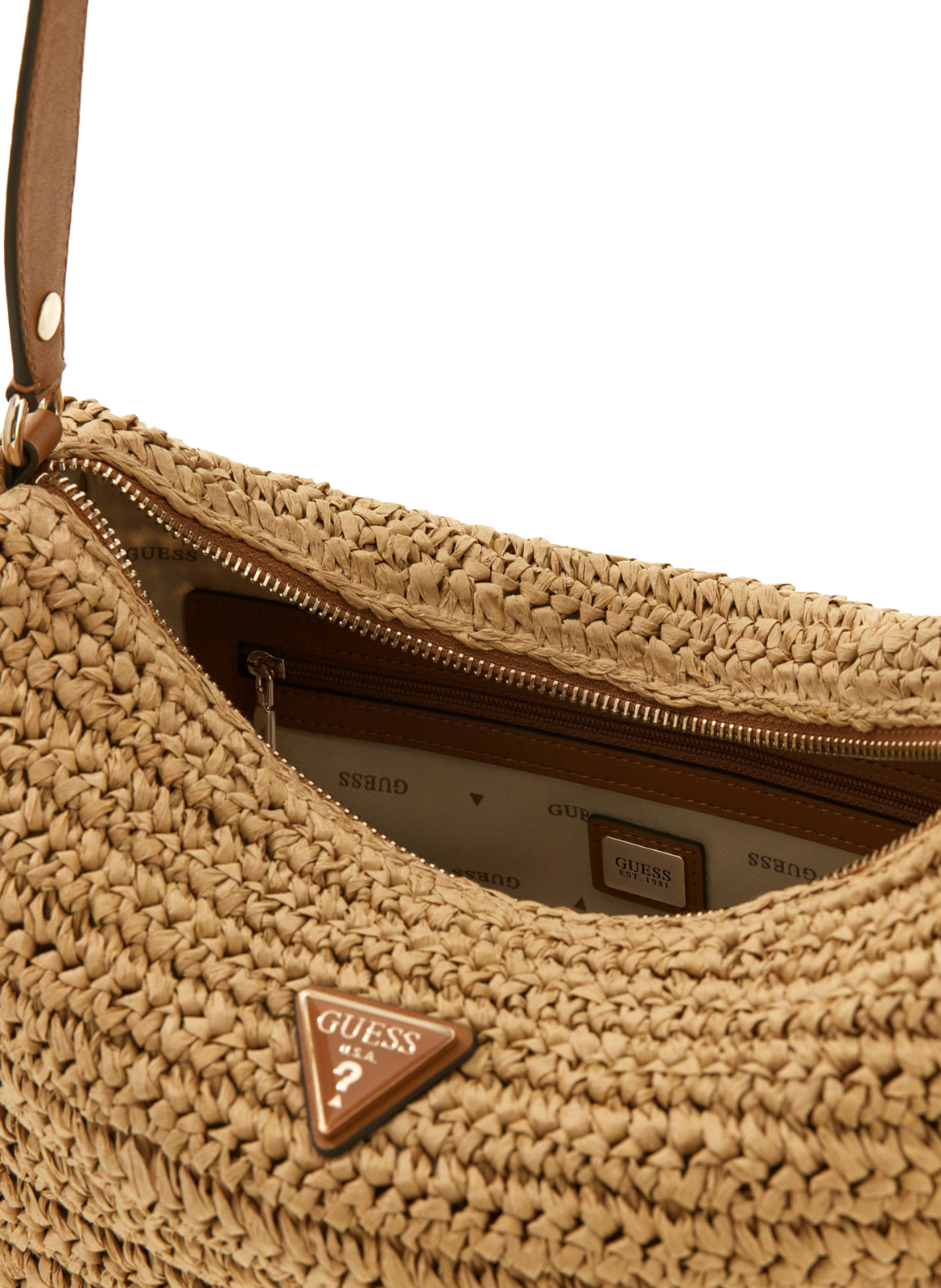 Ofelia straw handbag GUESS Brown