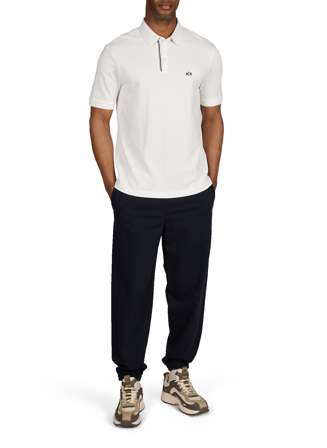 Short-sleeved cotton polo shirt with logo ARMANI EXCHANGE White