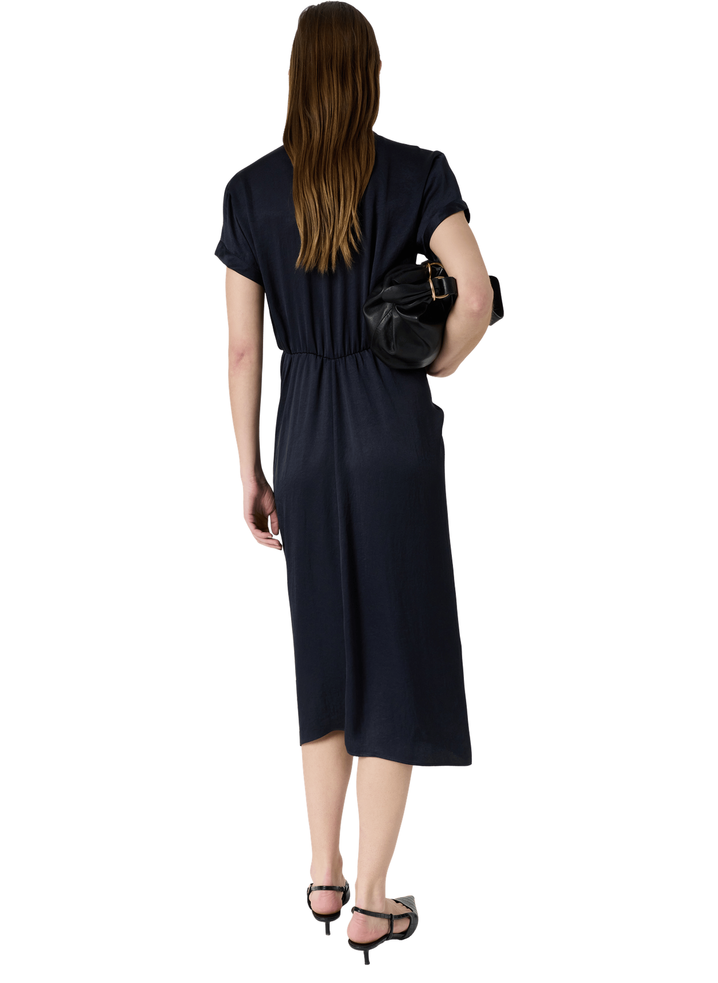 Robe midi fluide à col tailleur - rosy GERARD DAREL Bleu