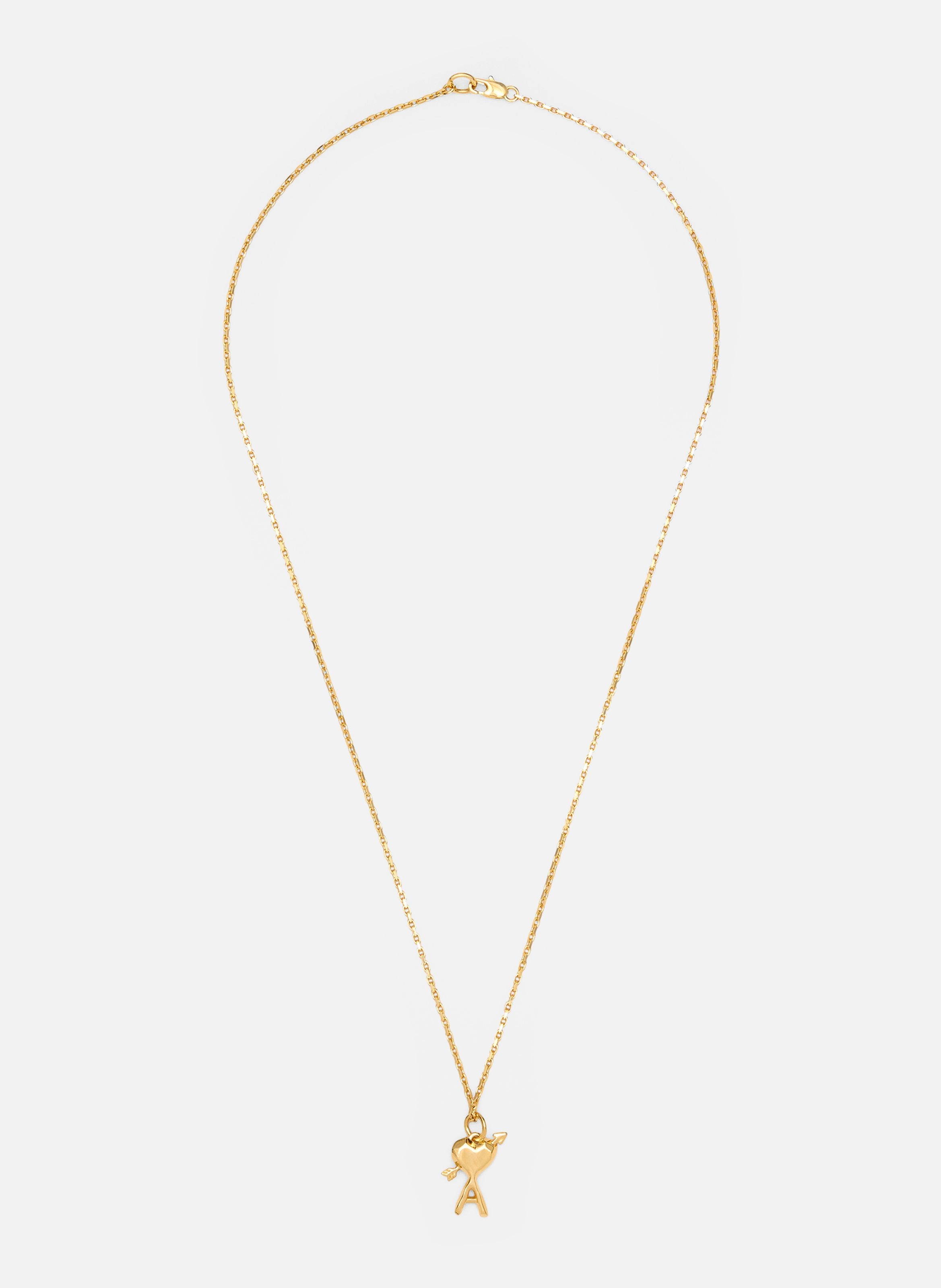 Collier ami de coeur flèche martelé unisexe en laiton AMI PARIS Jaune