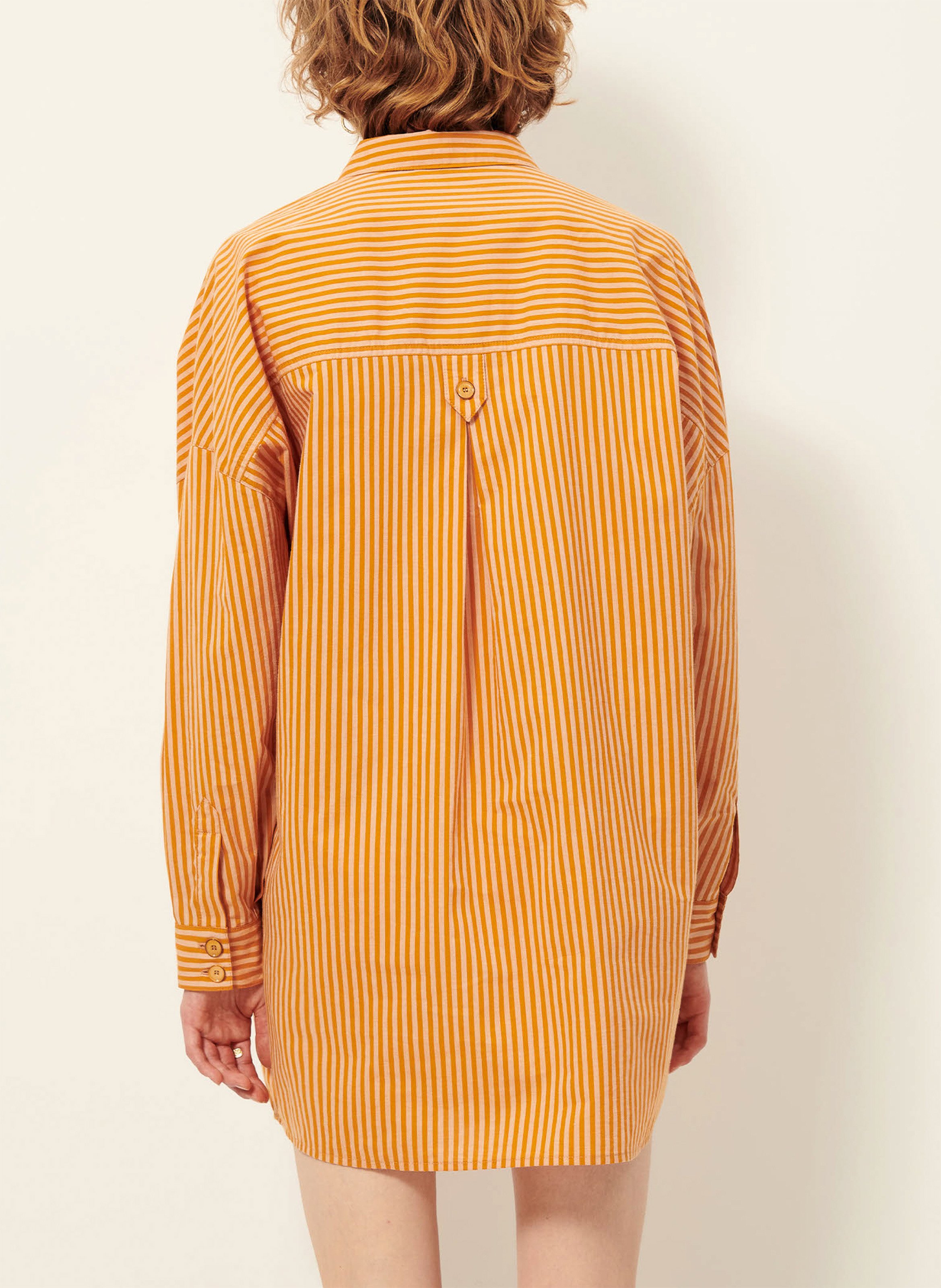 Robe chemise courte rayée fontella SESSUN Orange