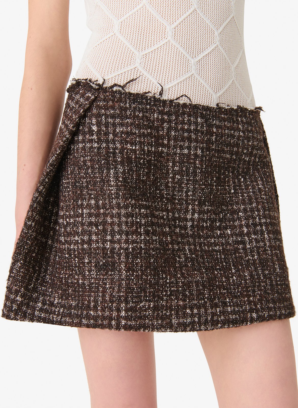 Jupe courte en jacquard ilire IRO Marron