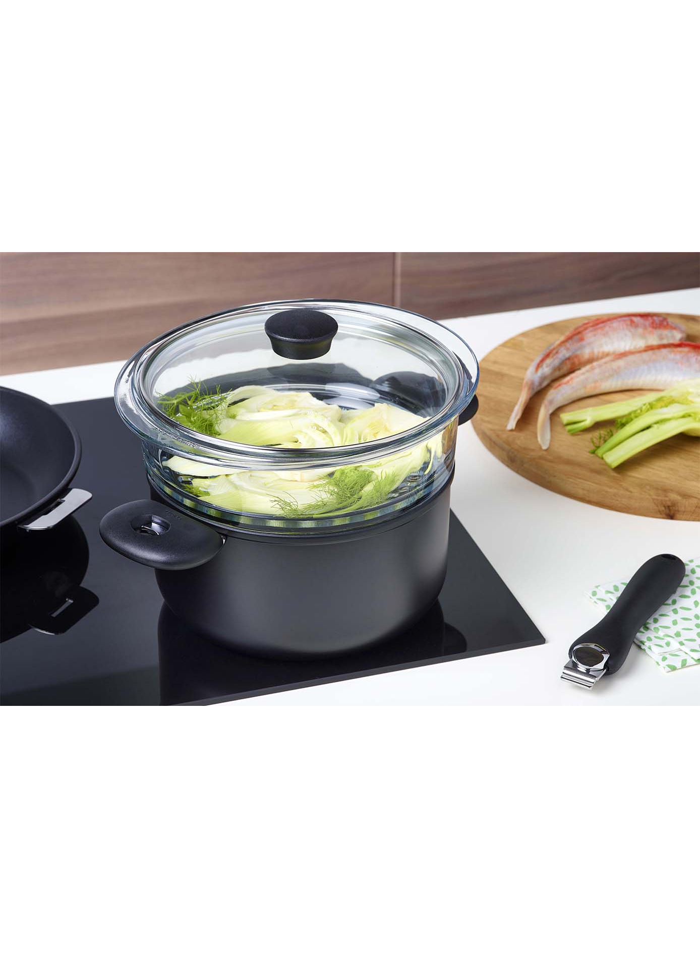 Cuit-vapeur avec couvercle Cookway en verre CRISTEL Transparent