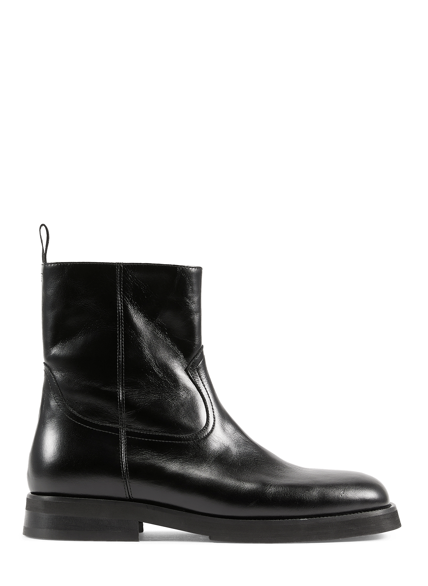 Zippered ankle boots in smooth leather SAISON 1865 Black