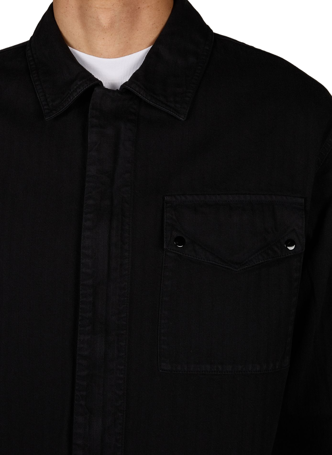 Geknöpfte Baumwolljacke STONE ISLAND Schwarz