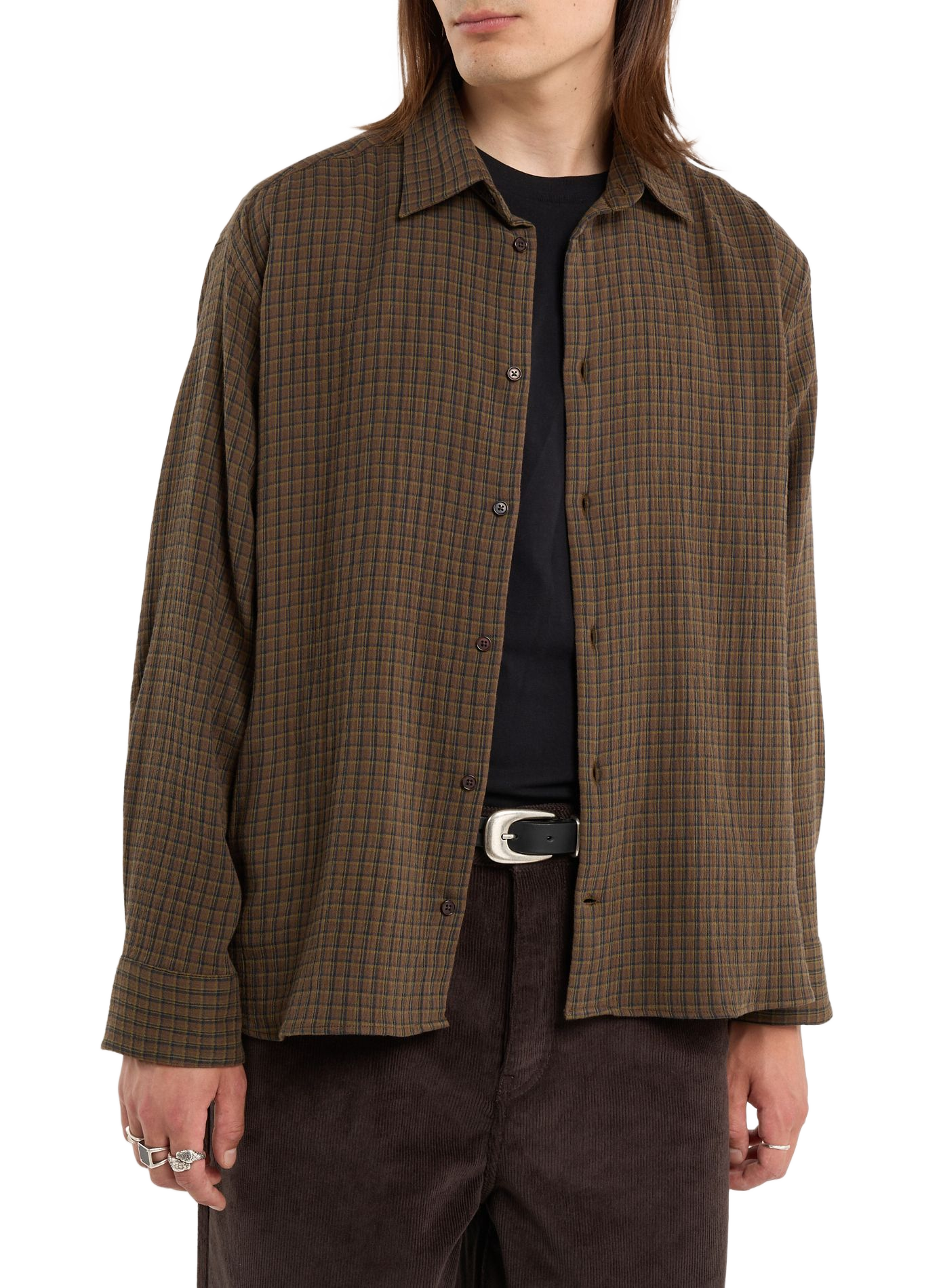 Chemise col classique manches contrastantes en coton SAISON 1865 Khaki