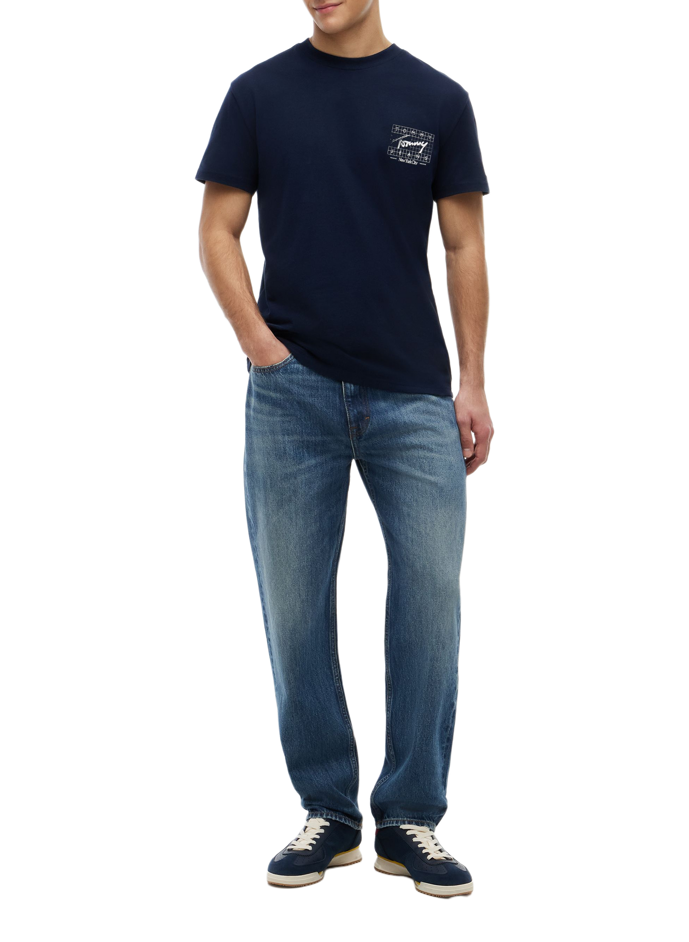 Spot-print cotton T-shirt TOMMY HILFIGER Blue
