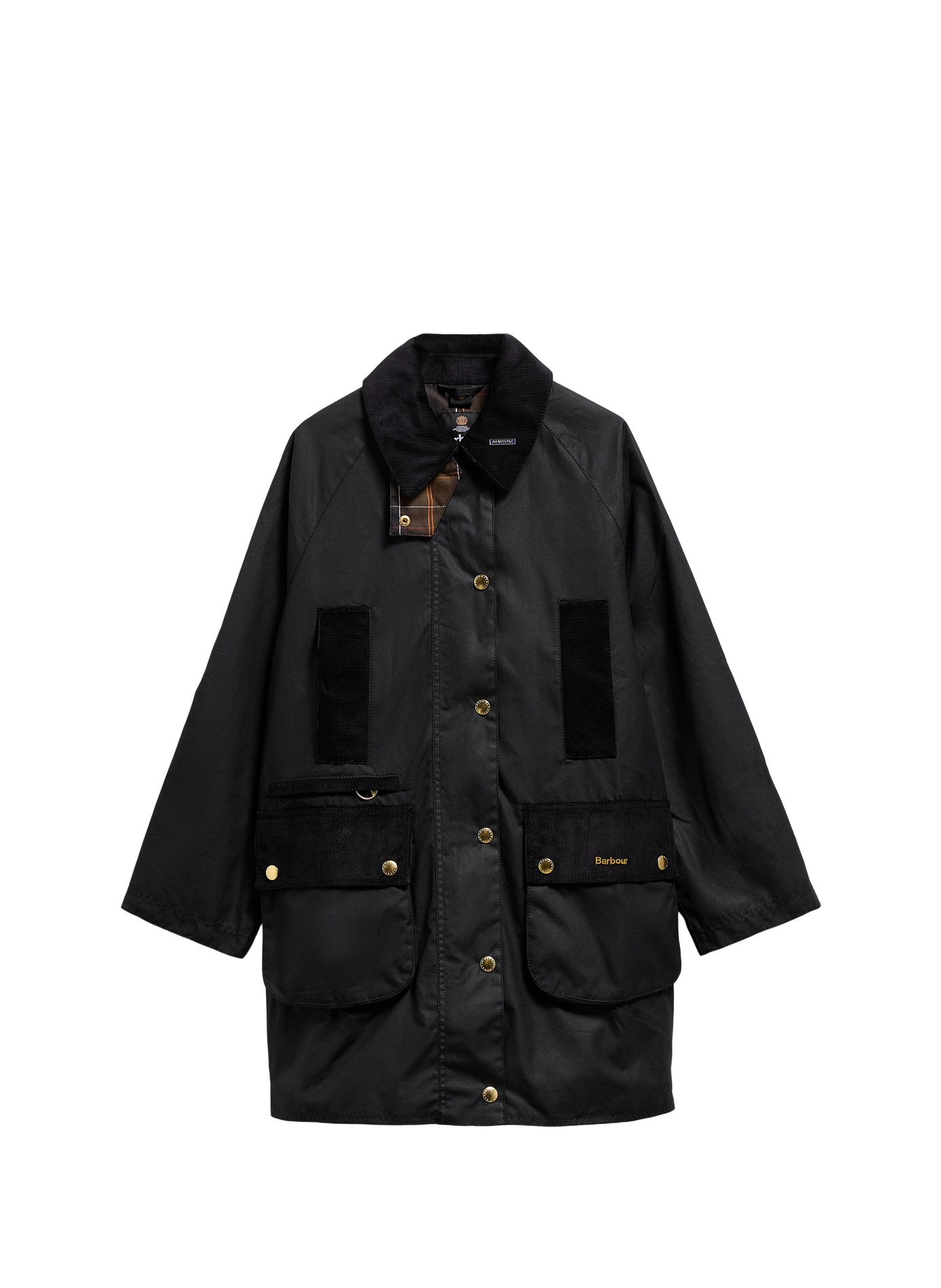 Straight jacket with high collar in cotton BARBOUR Black