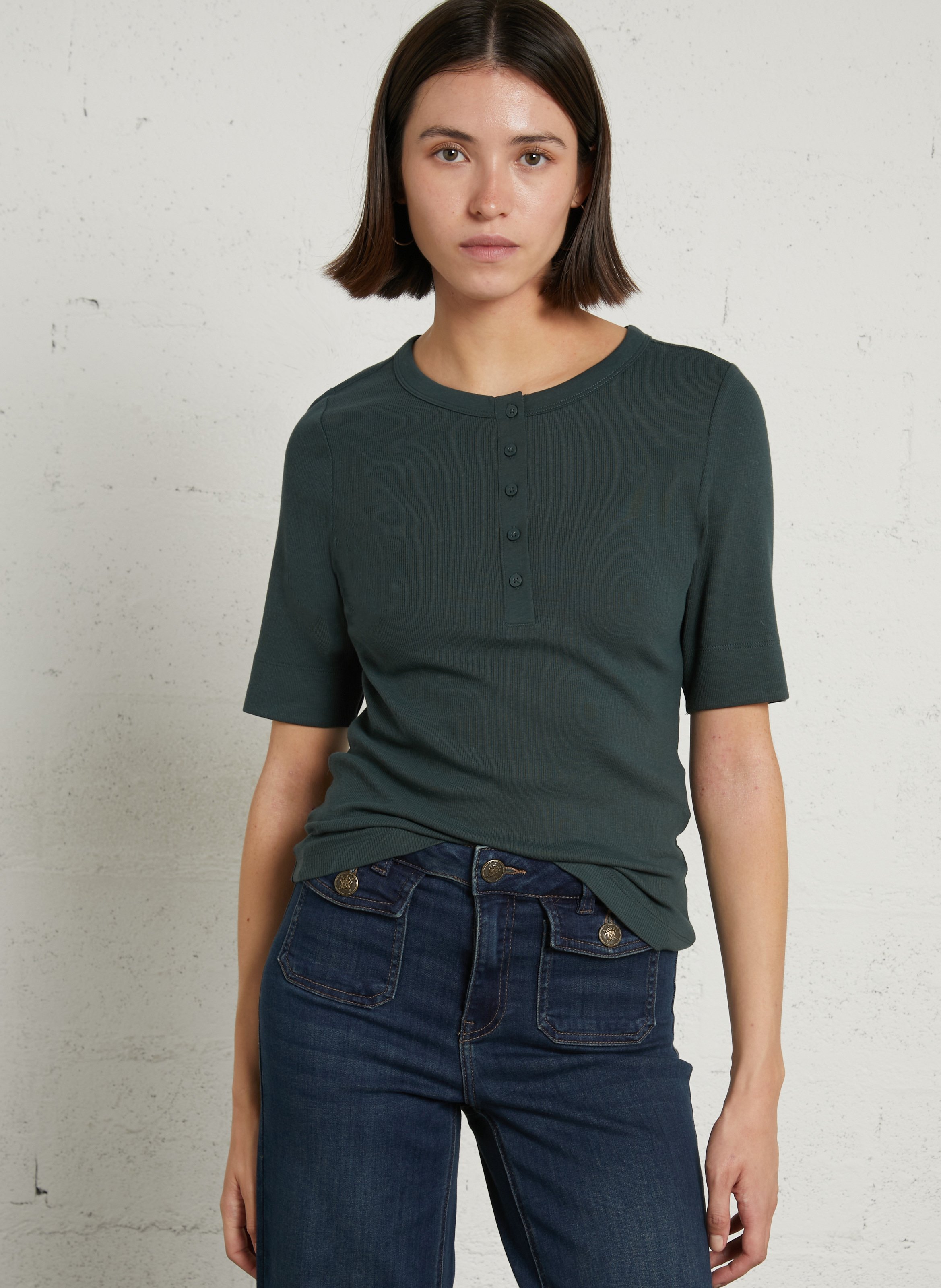 Tee-shirt droit col rond tessy MAISON 123 Bleu