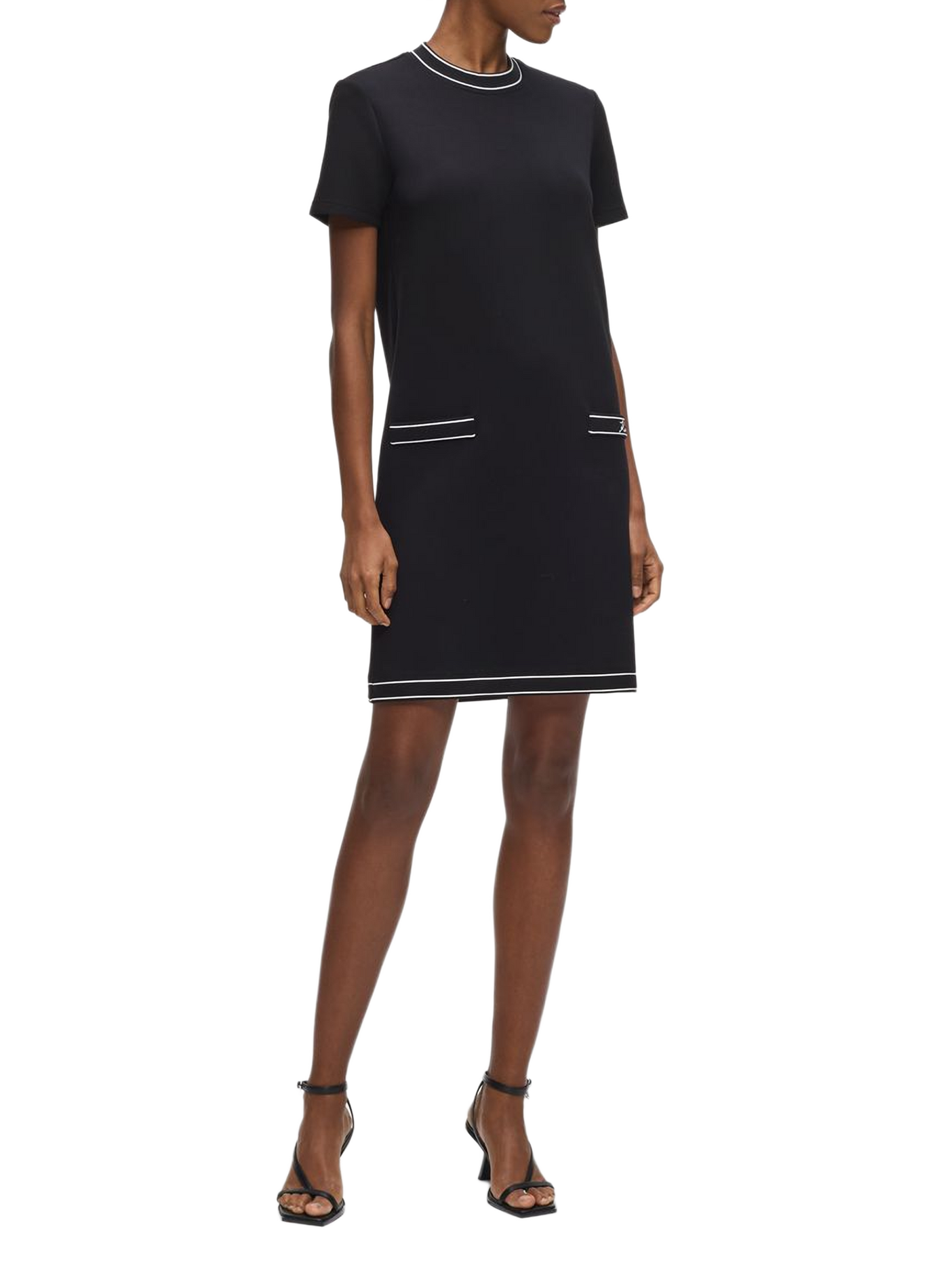 Round neck short dress KARL LAGERFELD Black