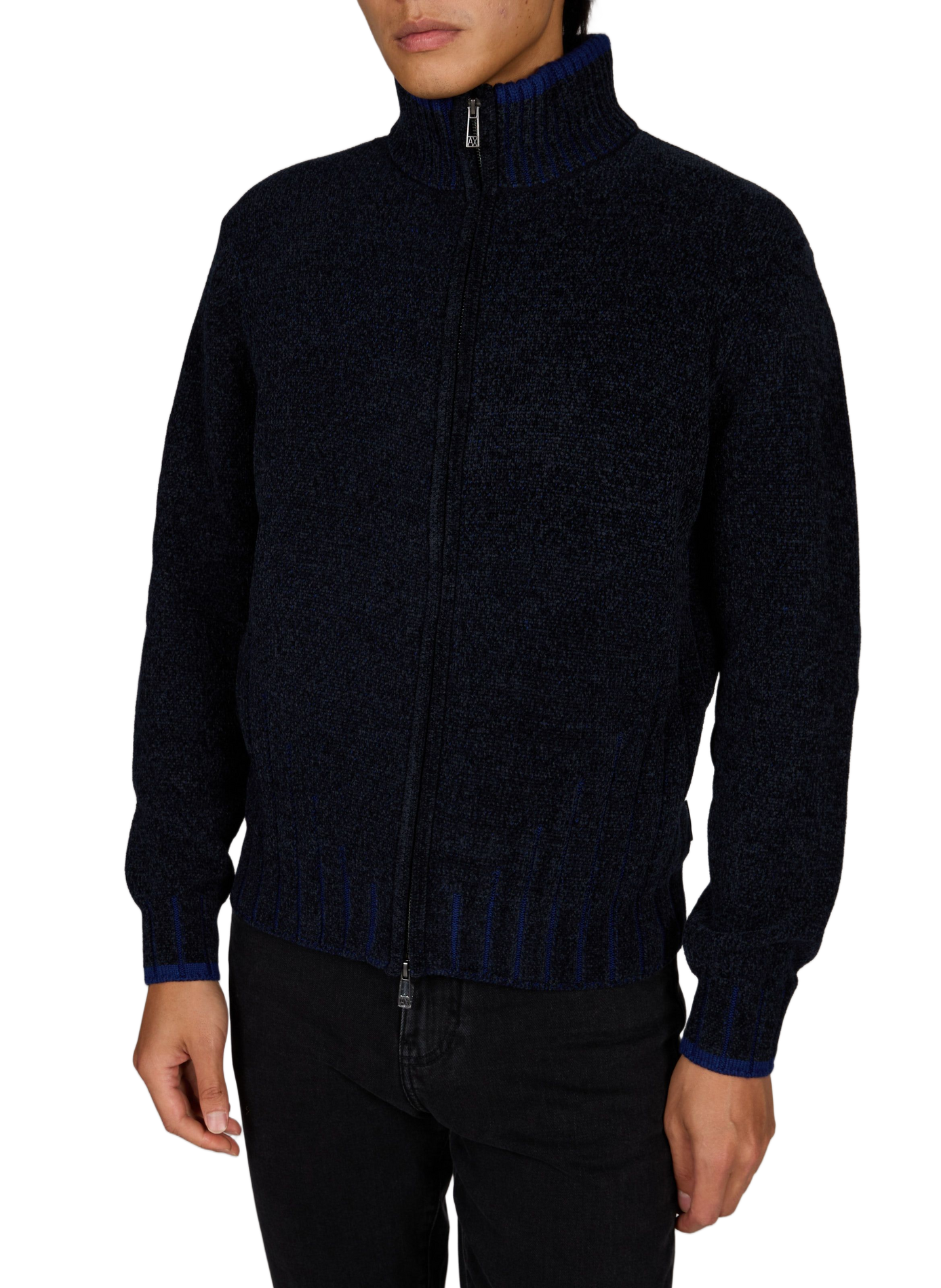 Straight knit sweater with high neck ARMANI EXCHANGE Blue