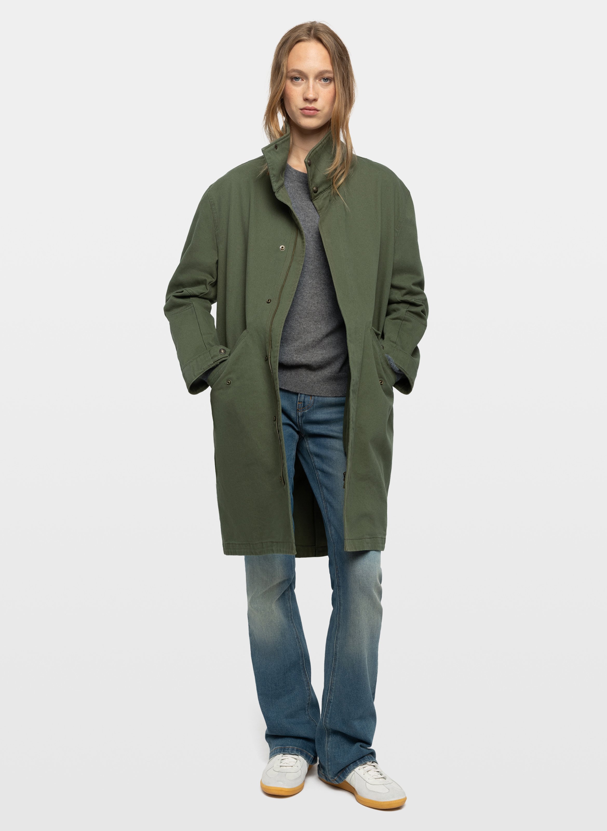 Manteau col montant boutonné uni kadri ZADIG&VOLTAIRE Vert