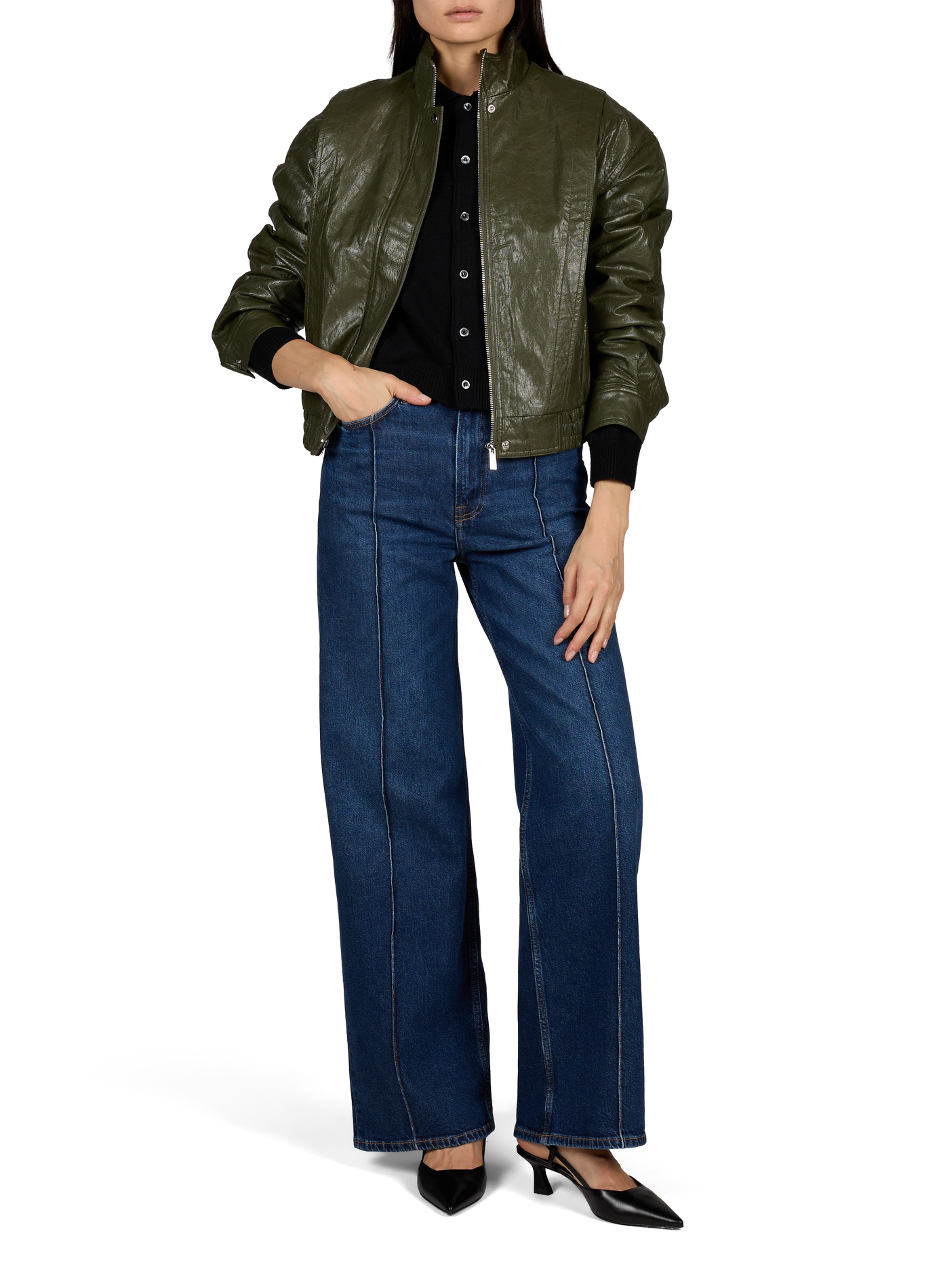 Jean taille haute large SAMSOE SAMSOE Bleu