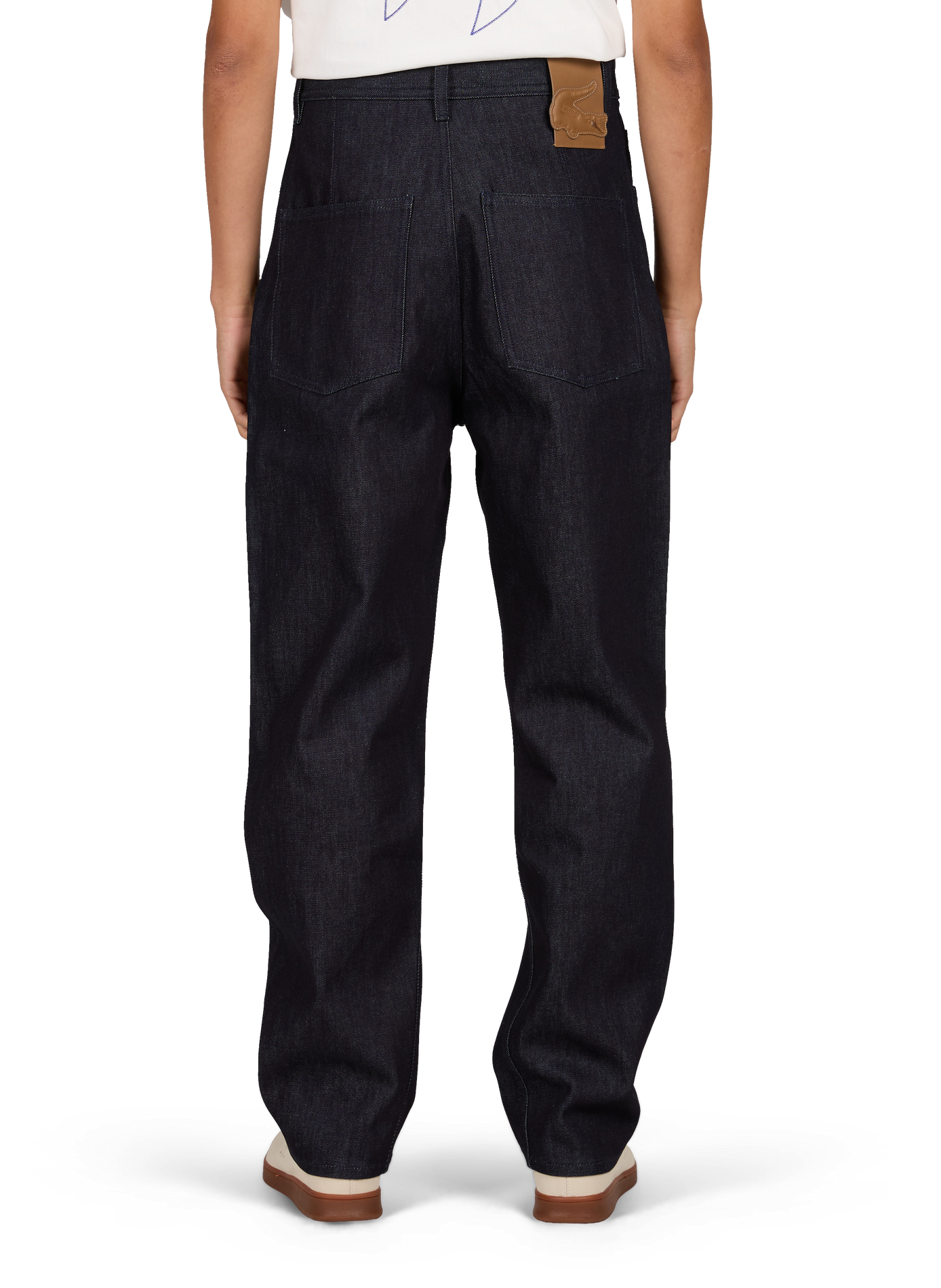 Jean droit uni taille mi-haute LACOSTE Bleu