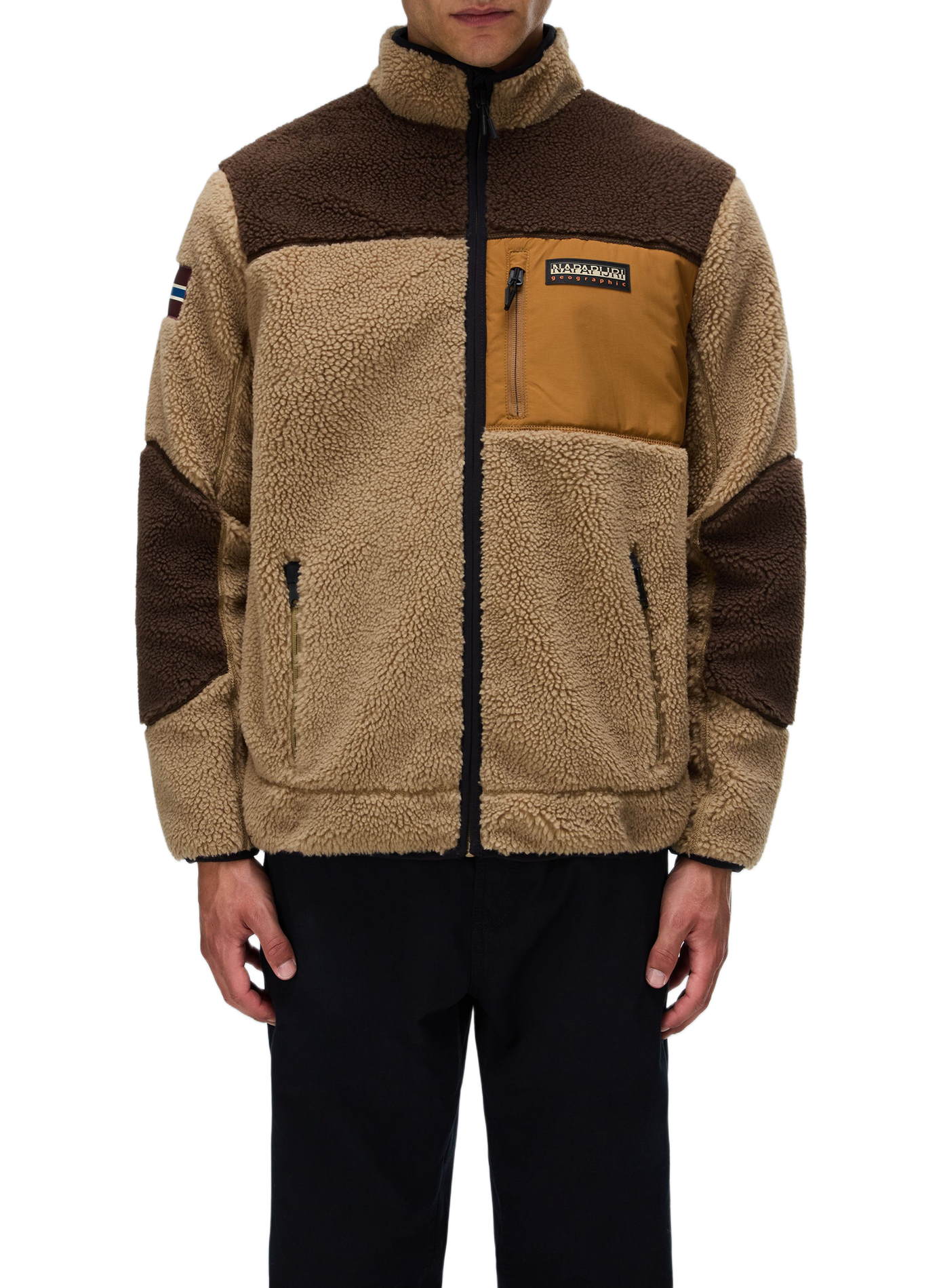 Gerade geschnittene Sherpa-Fleecejacke mit Stehkragen NAPAPIJRI Mehrfarbig