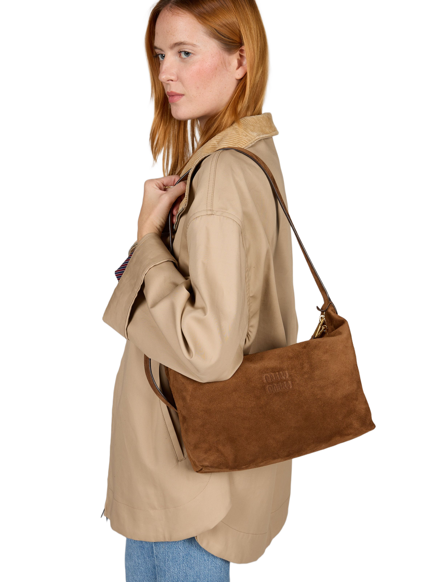 Spirit-tas van suèdeleer MIU MIU Bruin