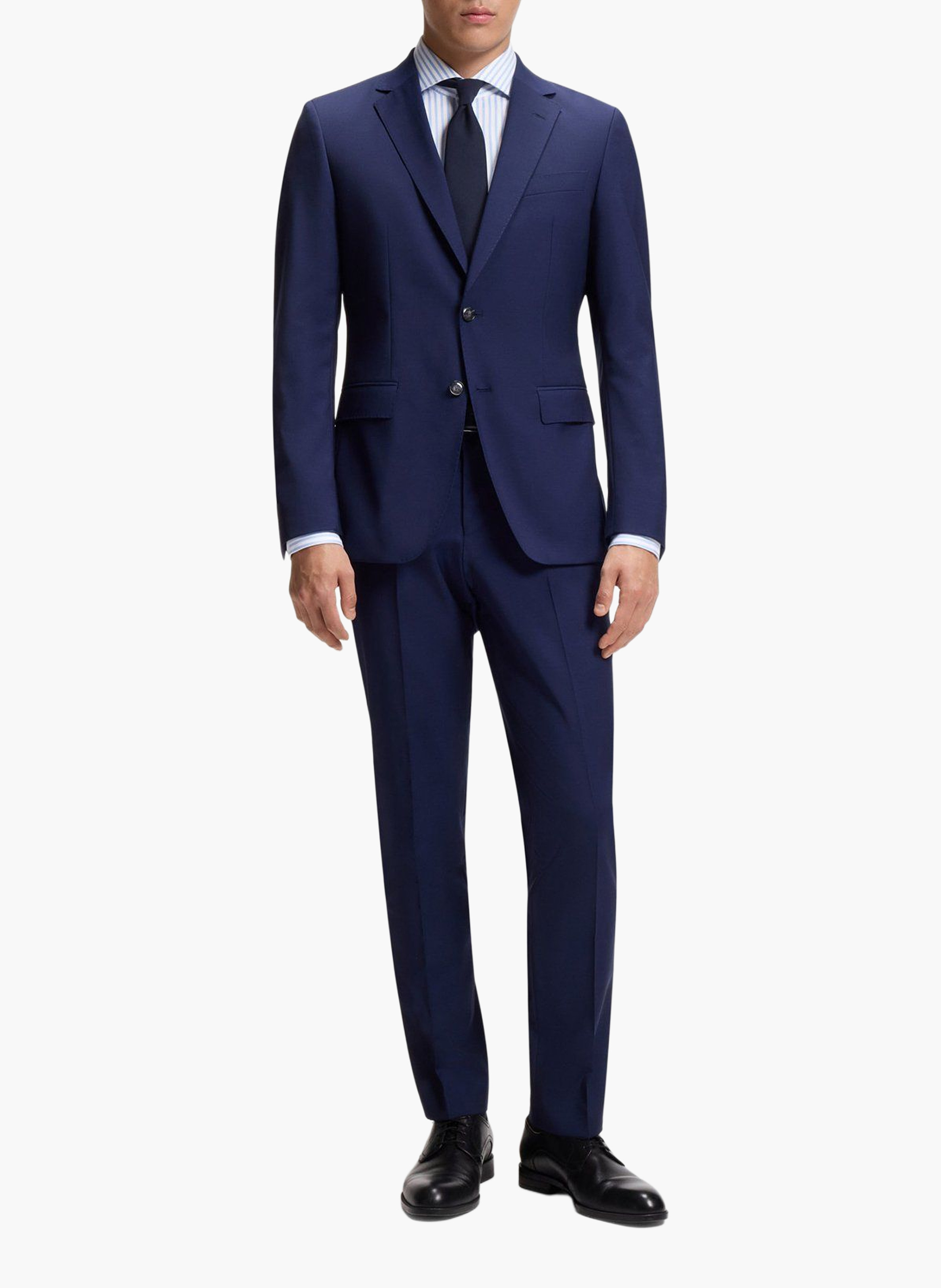 Chemise droite à rayures BOSS Bleu