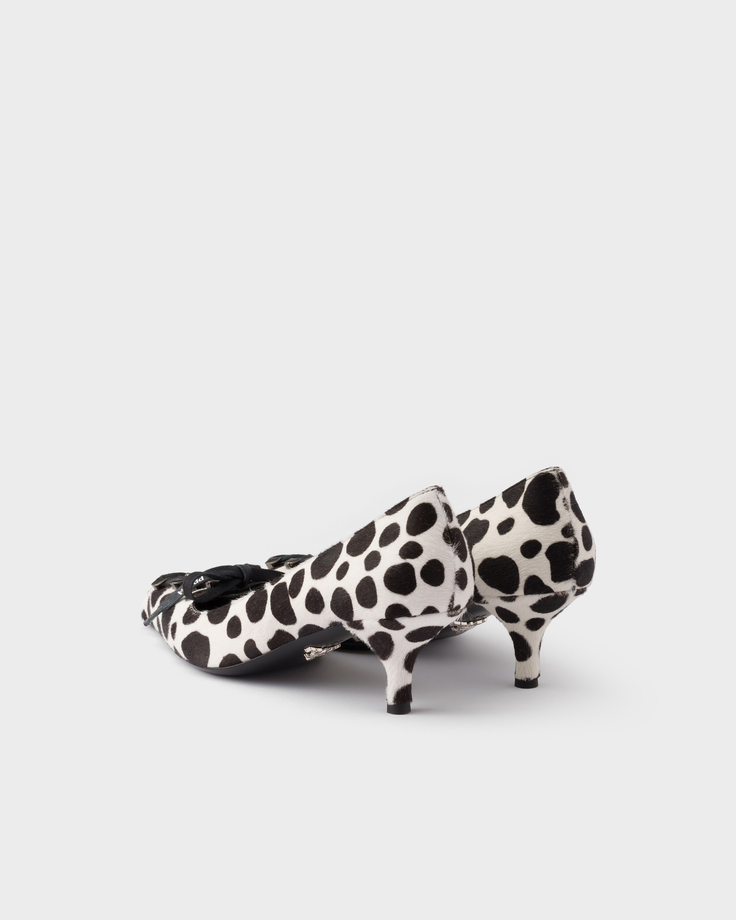 Printed leather pumps PRADA Blanc