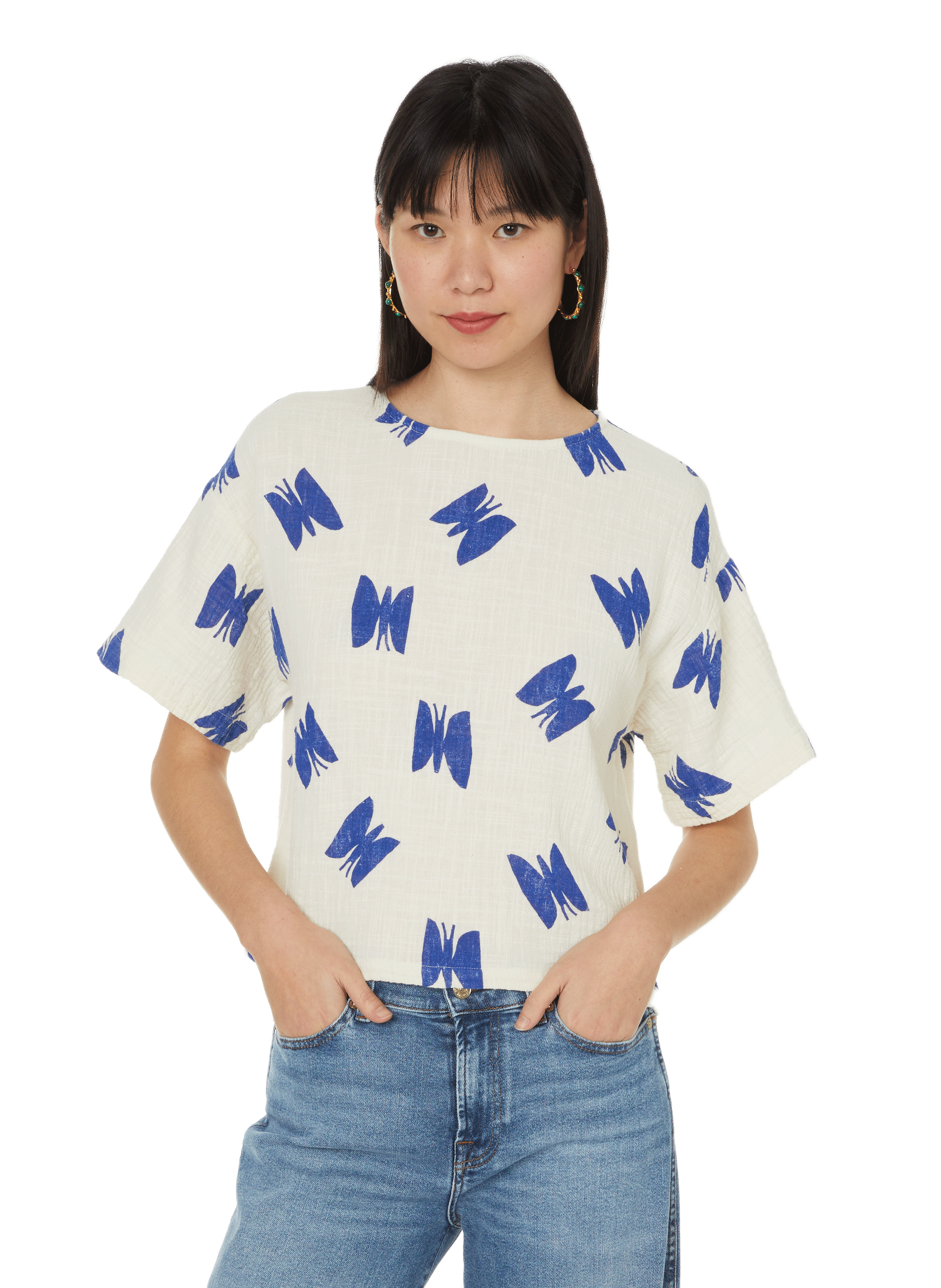 BOBO CHOSES Printed cotton gauze blouse  Multicolour