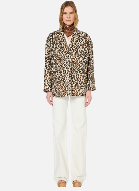 Manteau court léopard - sania Beige by GERARD DAREL GERARD DAREL Manteau court léopard - sania Beige