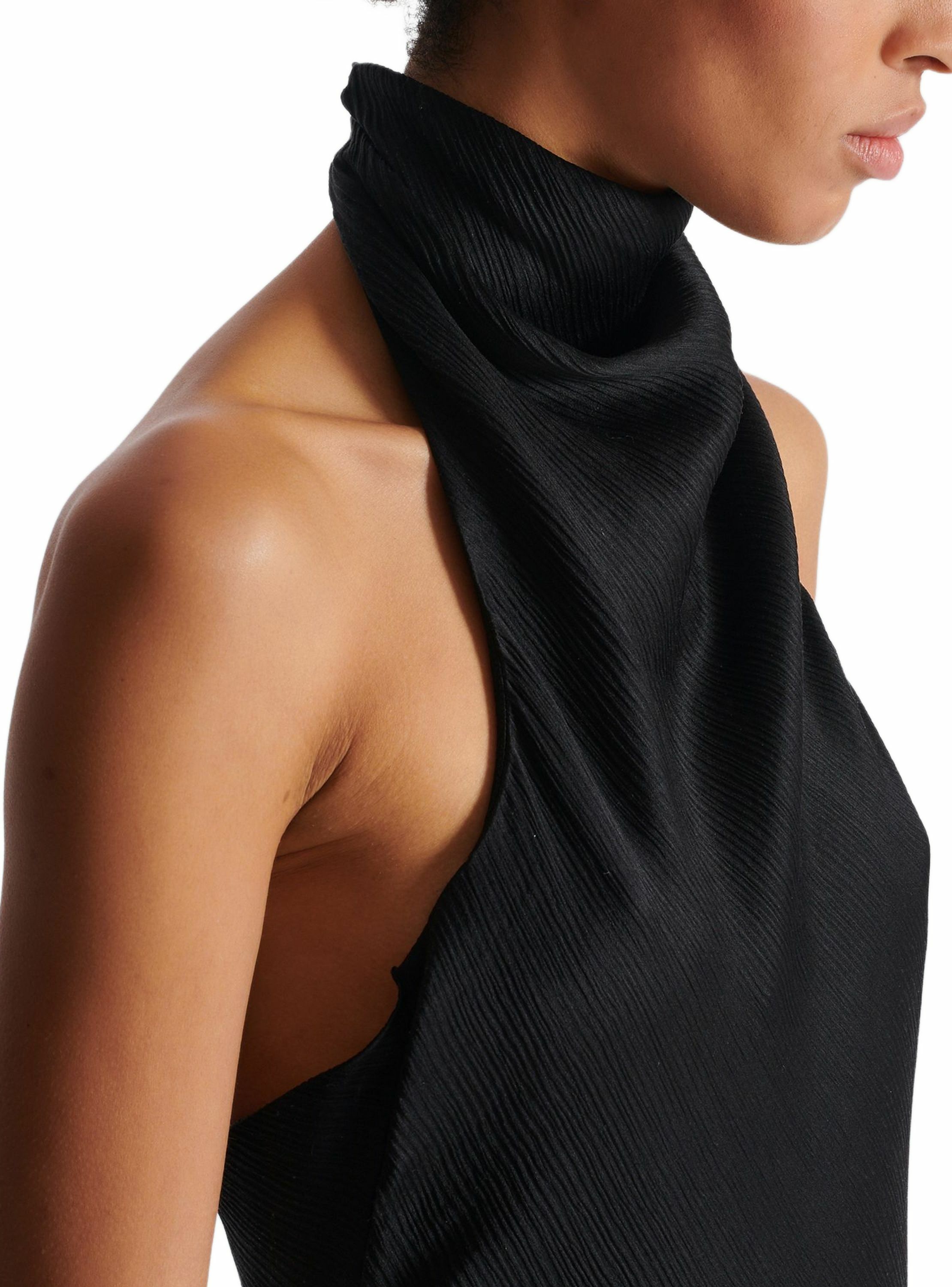 Top dos-nu en satin crépon BALMAIN Noir