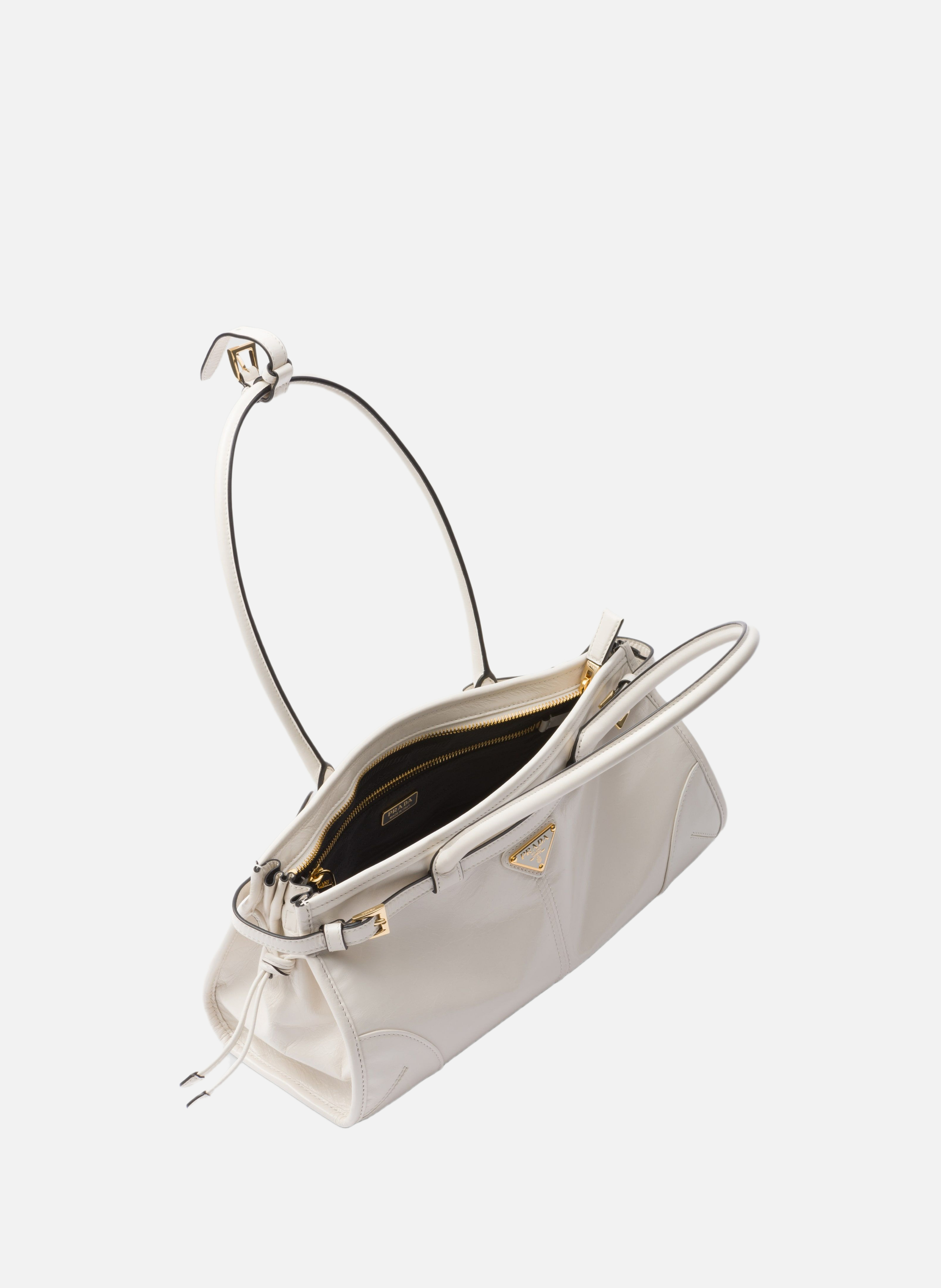 Sac à main prada bonnie en cuir PRADA Blanc