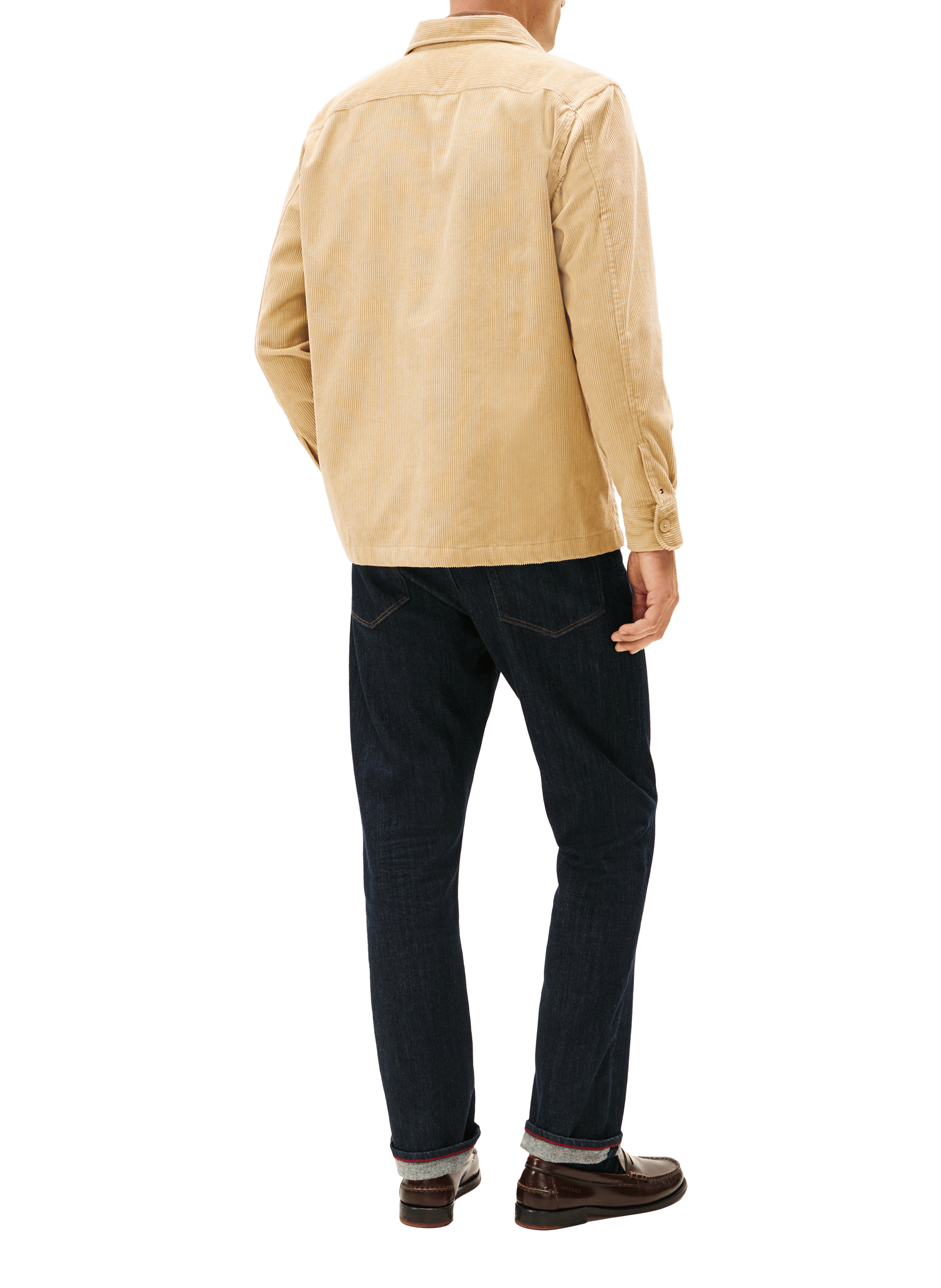 Chemise col classique manches contrastantes en coton TOMMY HILFIGER Beige