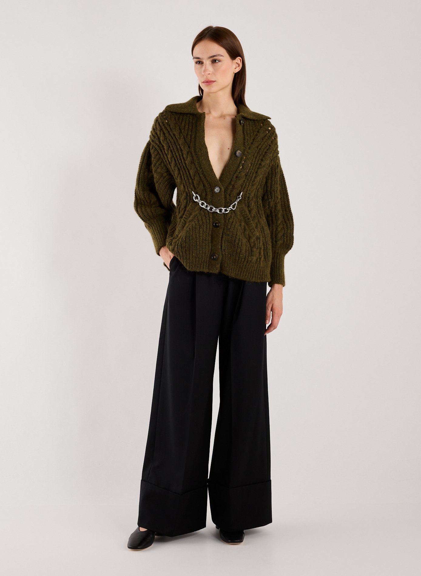 Knitted cardigan SIMONE ROCHA Khaki