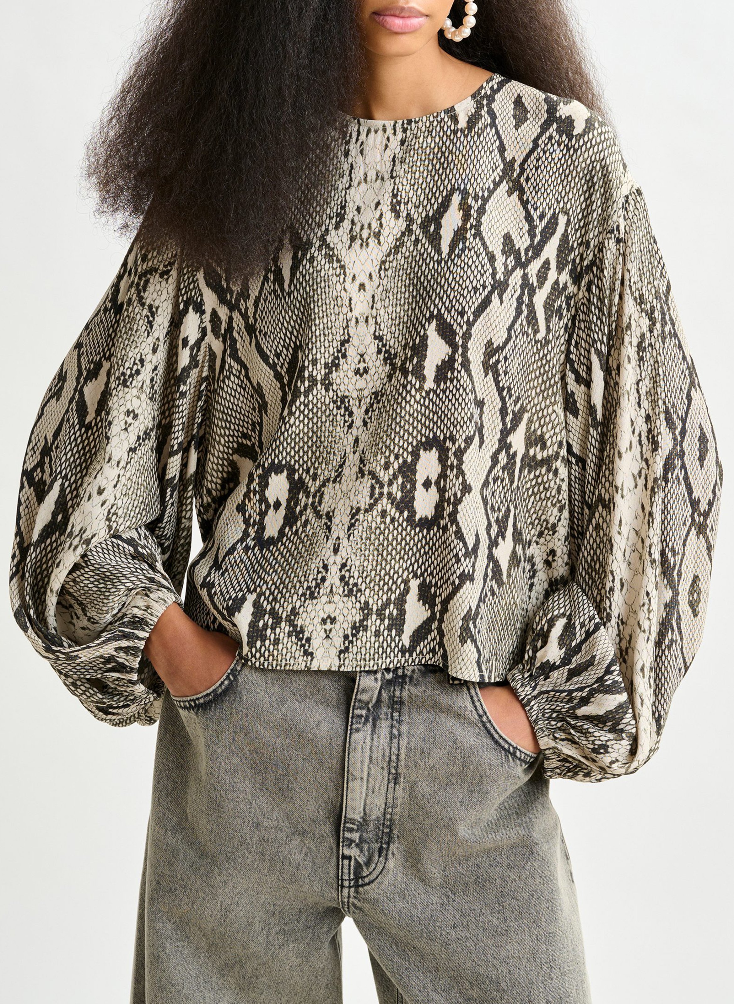 Blouse col rond imprimée Inemy ESSENTIEL ANTWERP Vert