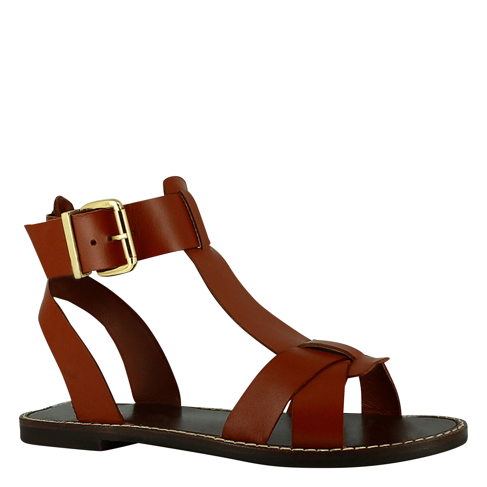 Sandales plates en cuir Whisper JONAK Marron