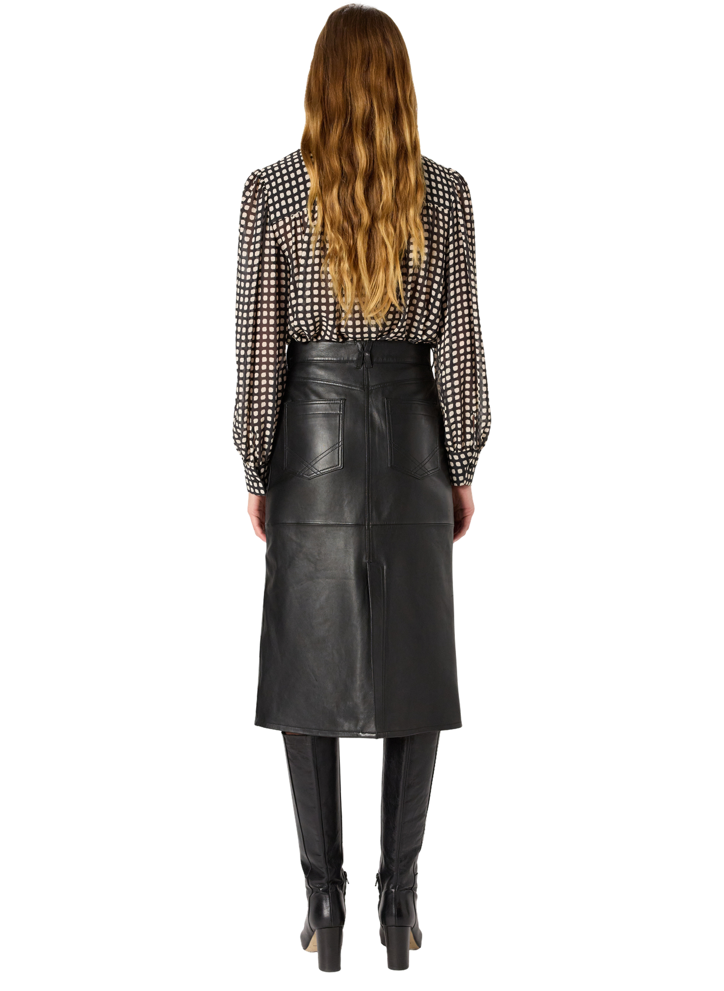 Jupe droite en cuir - emma GERARD DAREL Noir