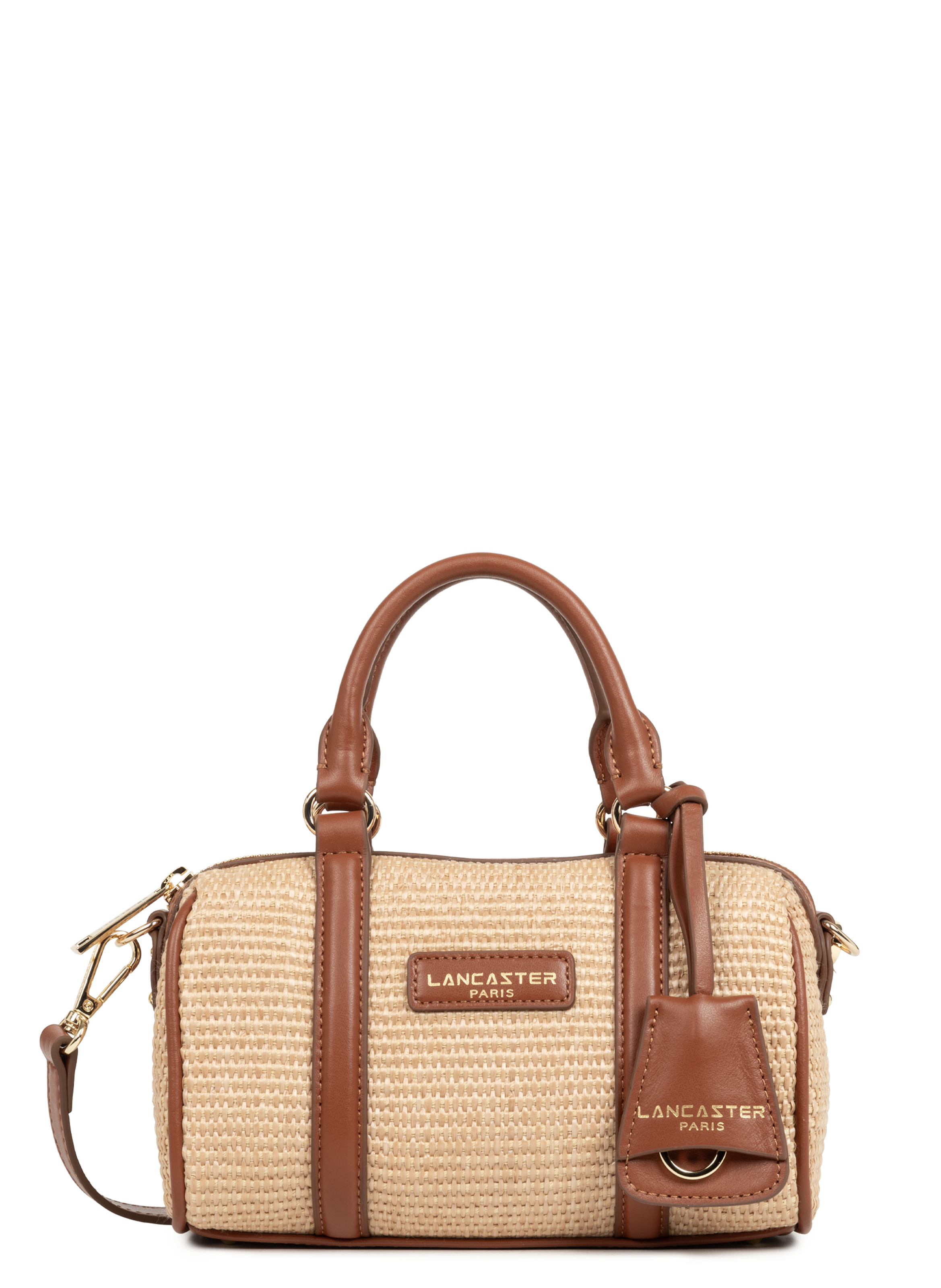 LANCASTER Sac polochon - mini osier Marron
